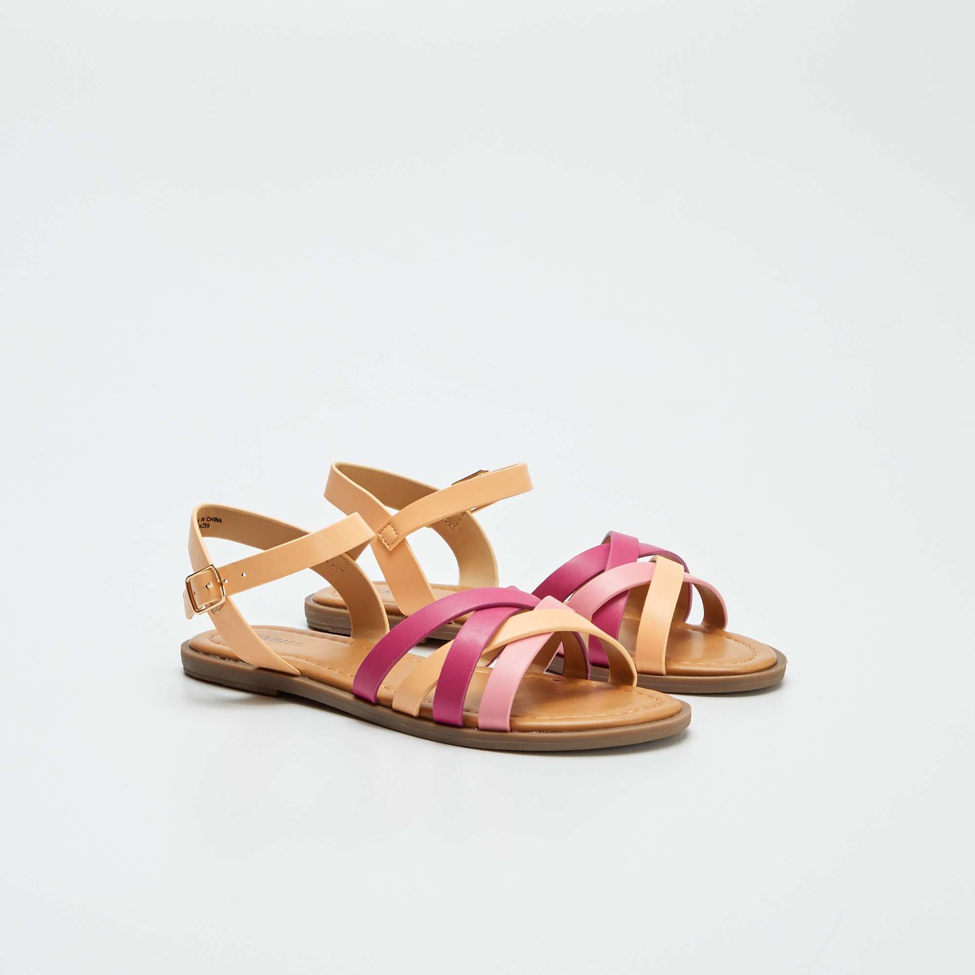 Sandales à brides croisées Rose