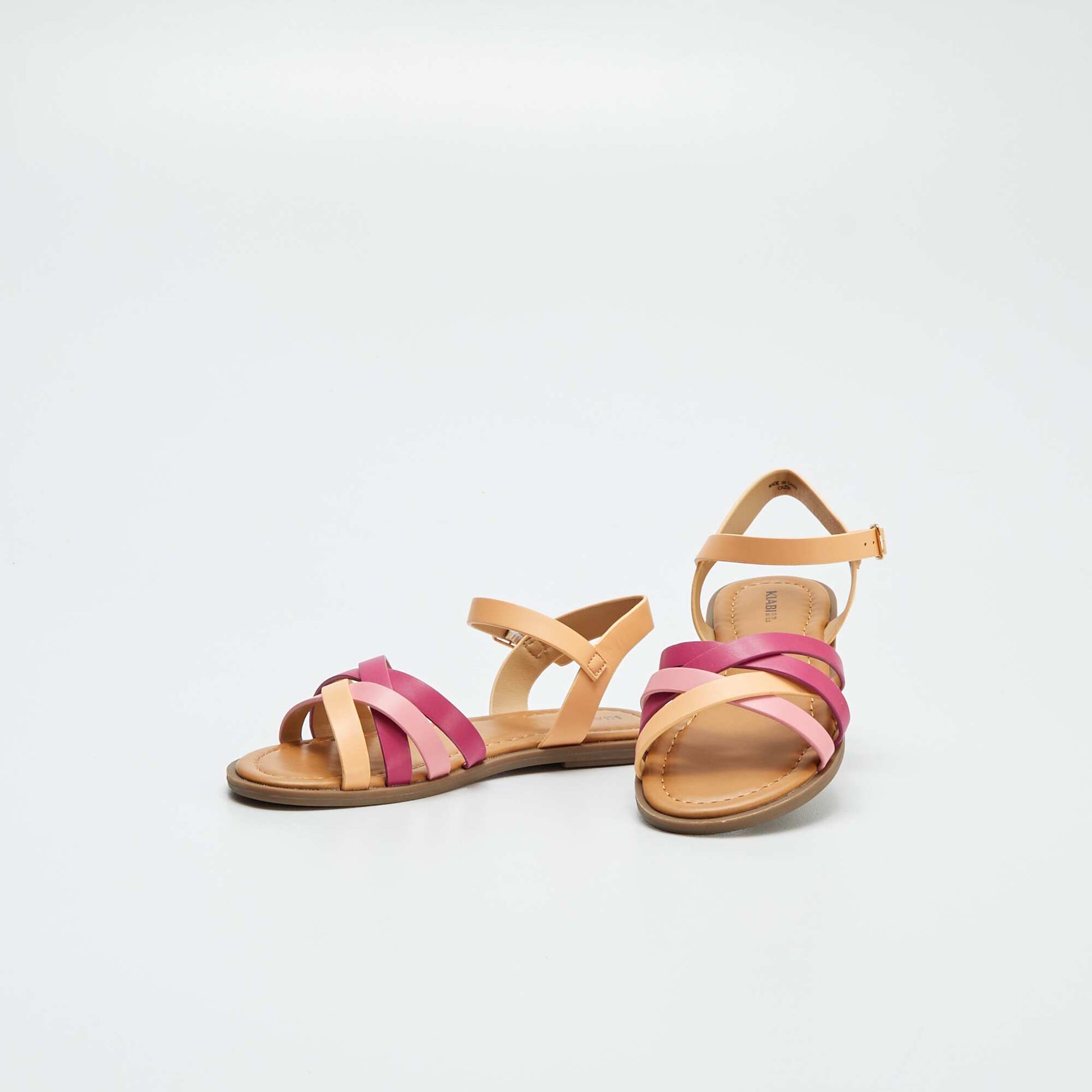 Sandales à brides croisées Rose