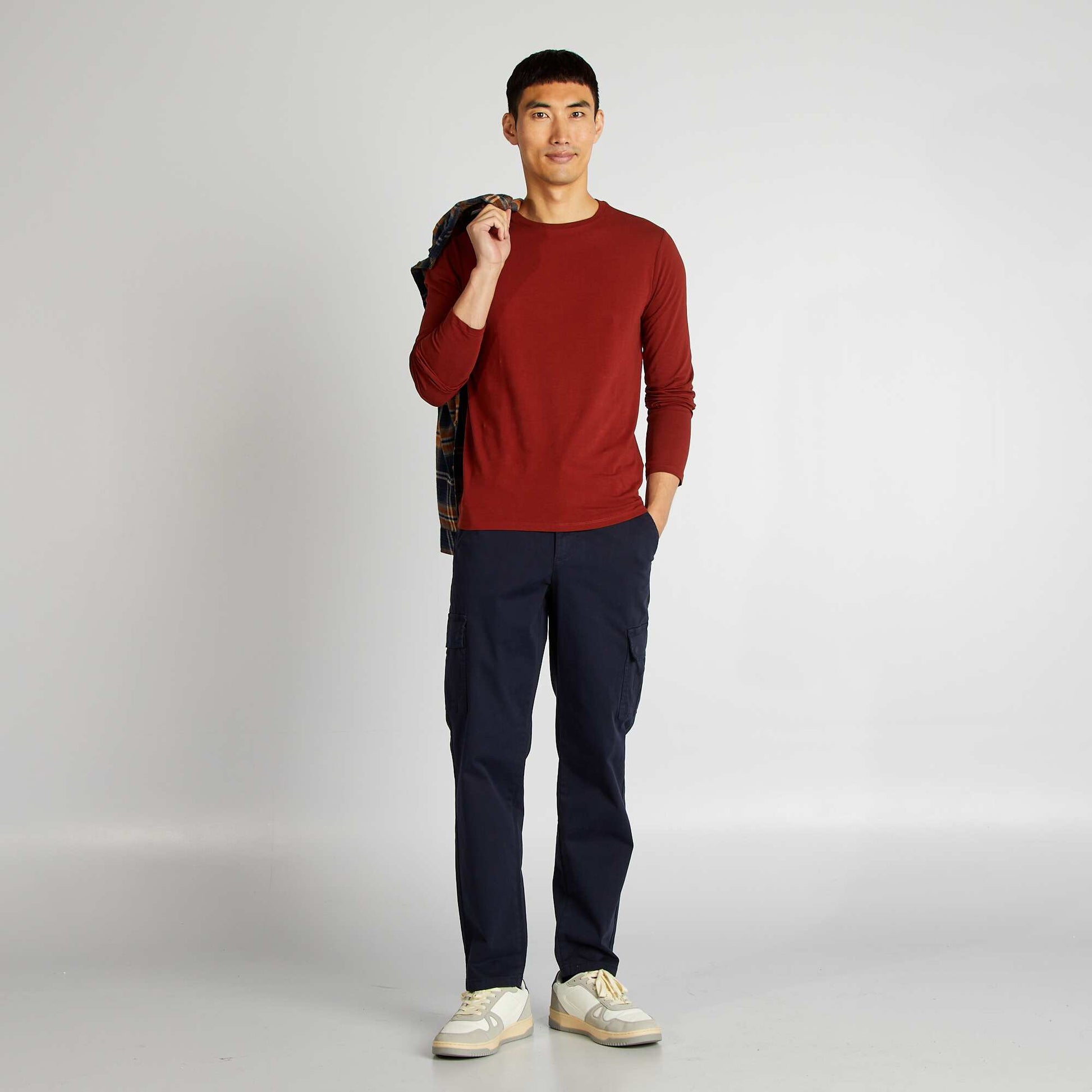 Pantalon multipoches coupe droite MARINE