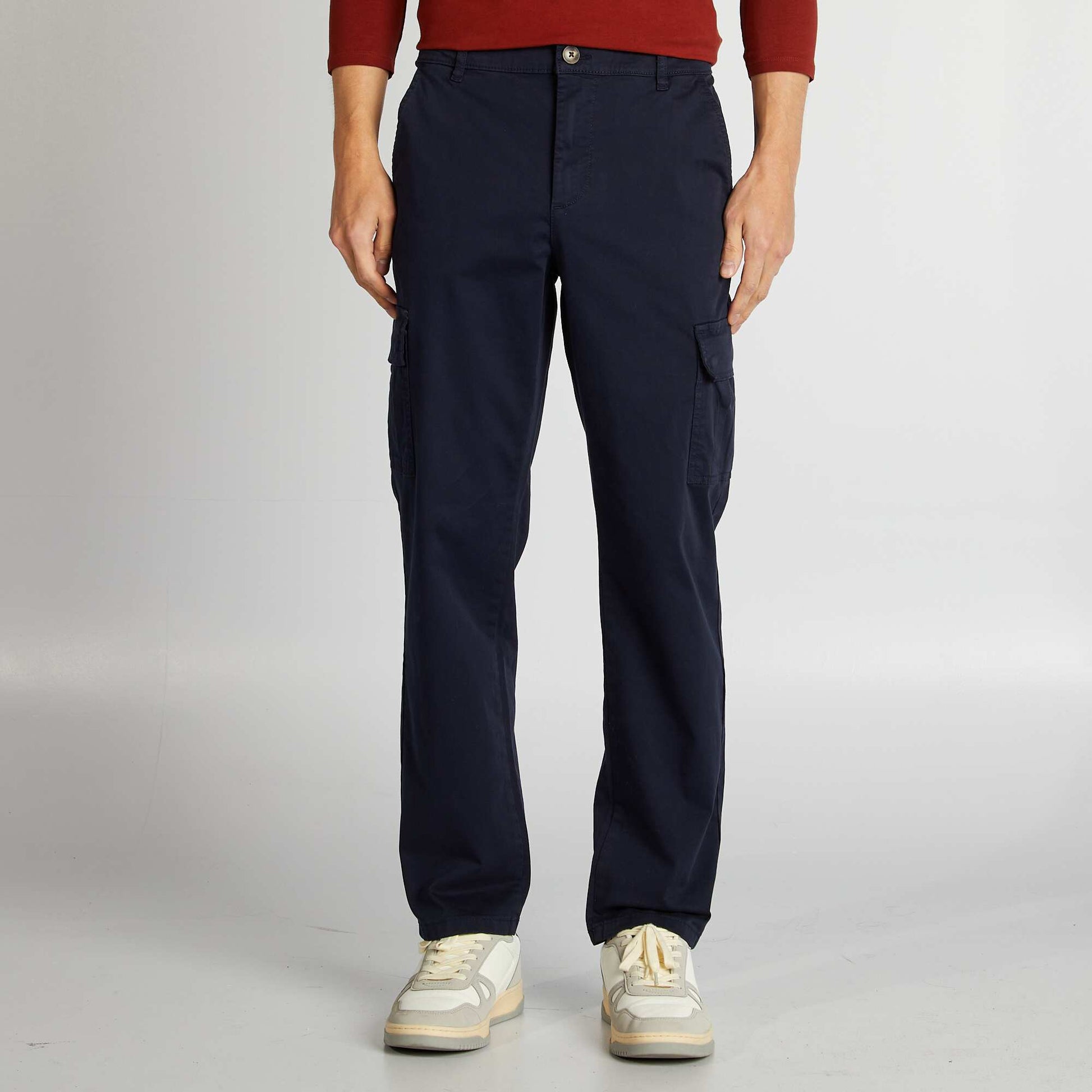 Pantalon multipoches coupe droite MARINE