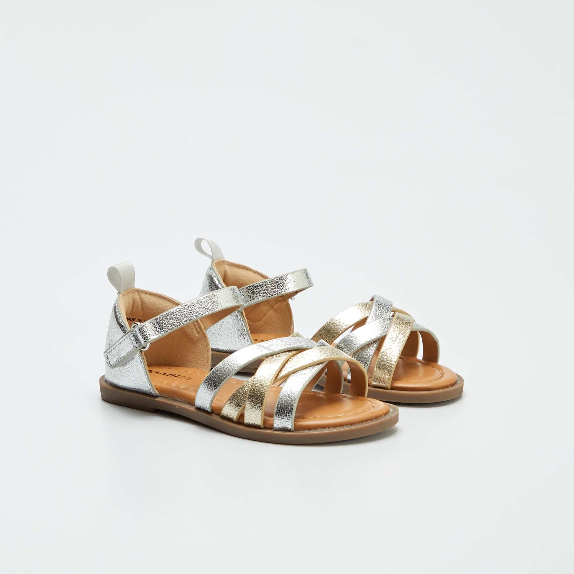 Sandales irisées multi-brides Doré