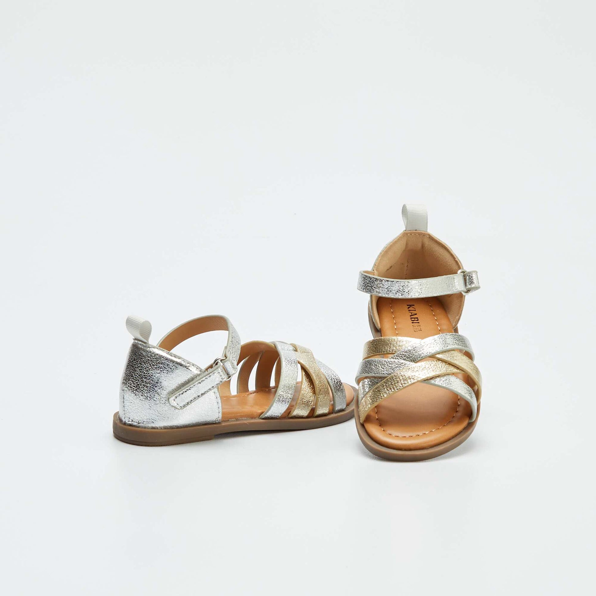Sandales irisées multi-brides Doré