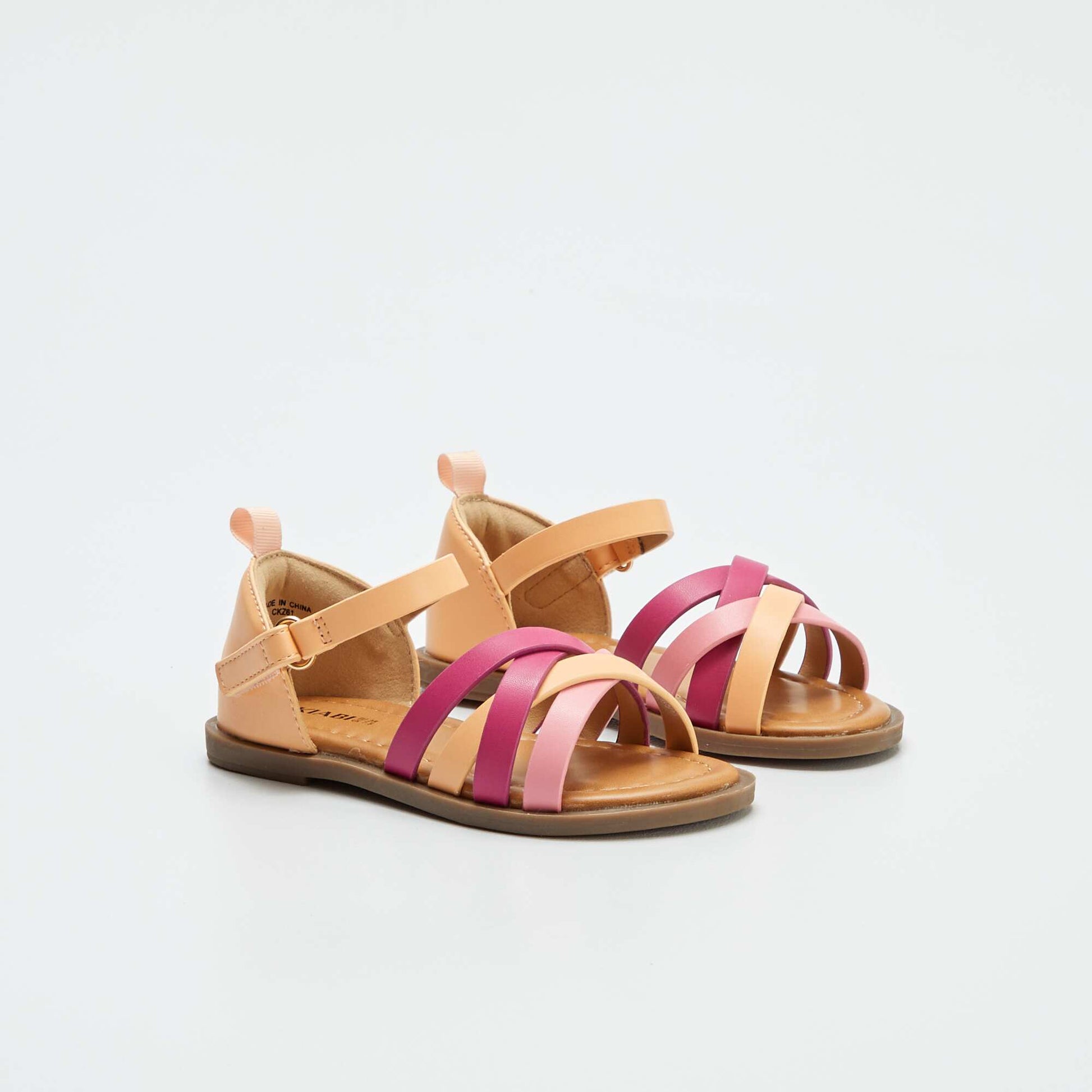 Sandales irisées multi-brides Rose