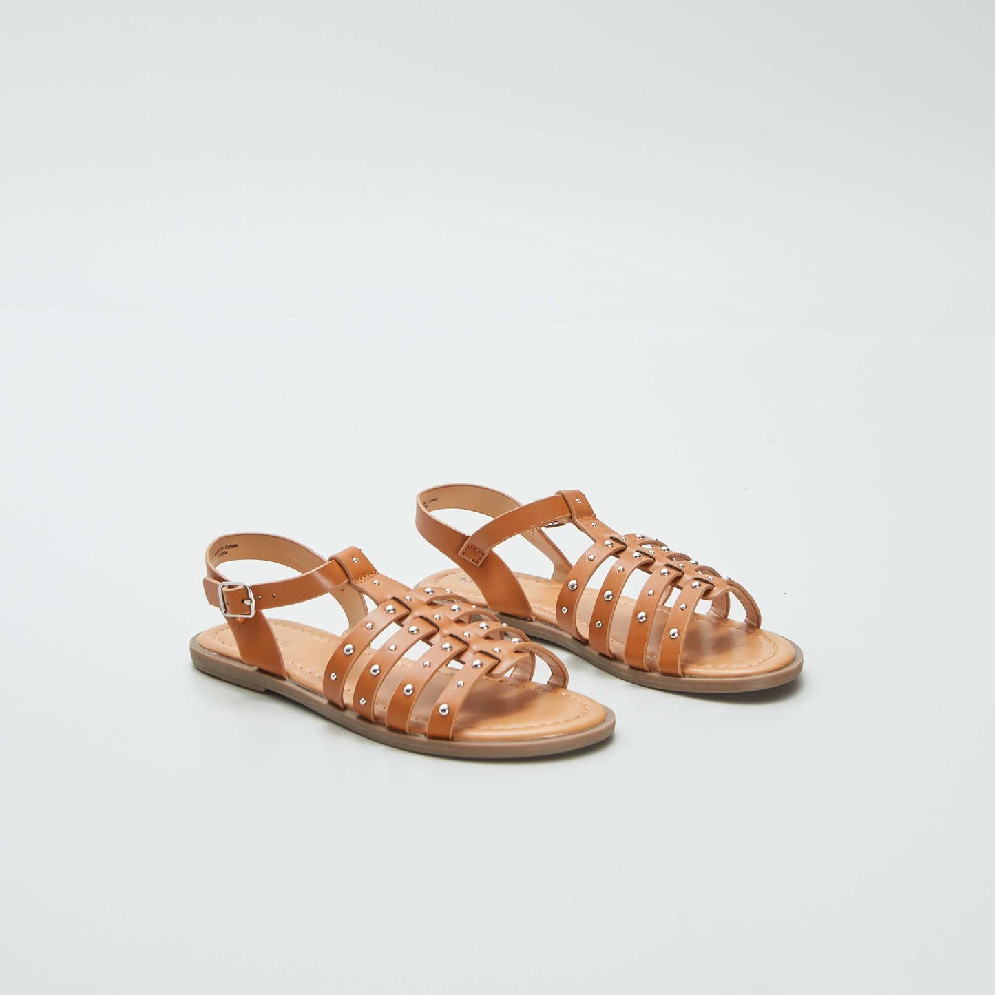 Sandales à brides cloutées Marron
