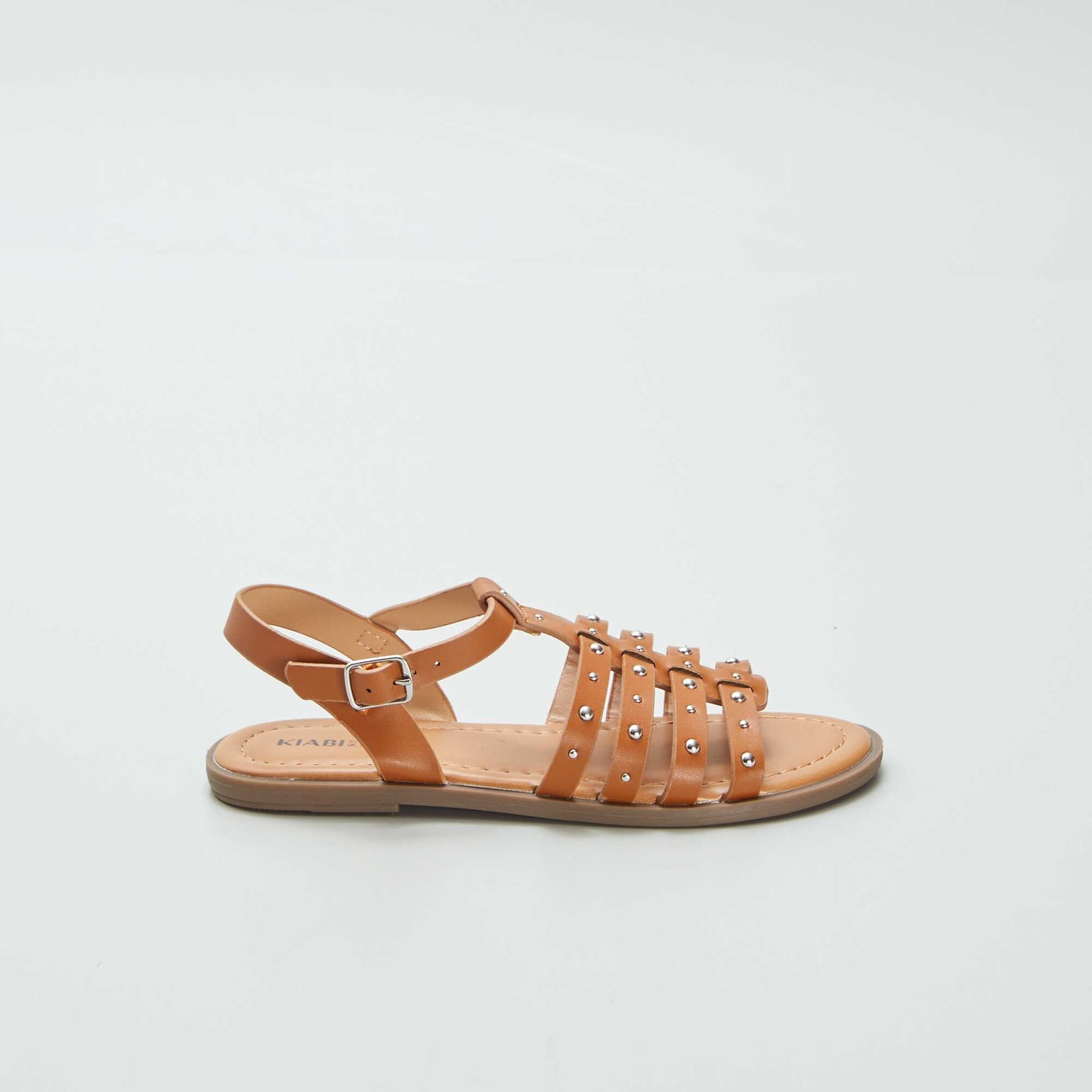 Sandales à brides cloutées Marron