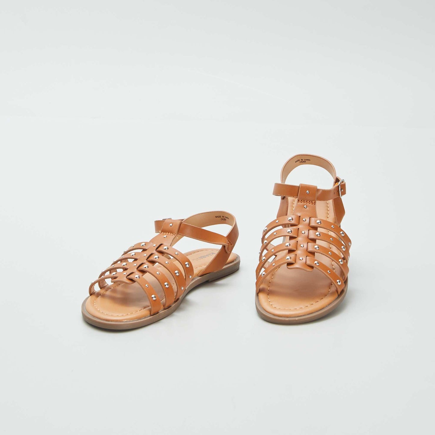 Sandales à brides cloutées Marron