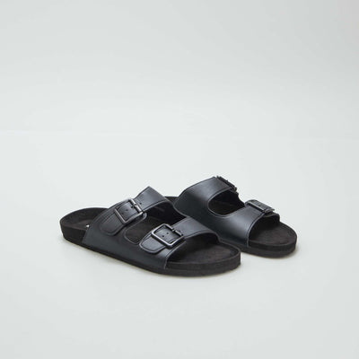 Mules avec brides à boucle Noir
