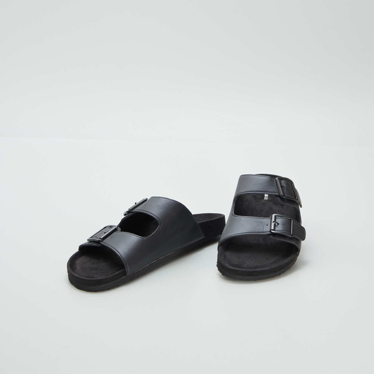 Mules avec brides à boucle Noir