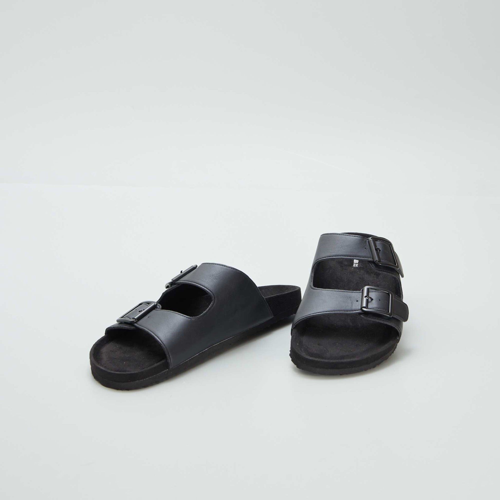 Mules avec brides à boucle Noir