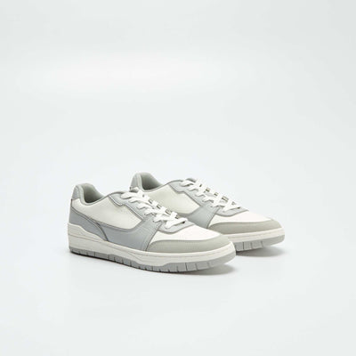 Baskets basses bicolores BLANC/GRIS