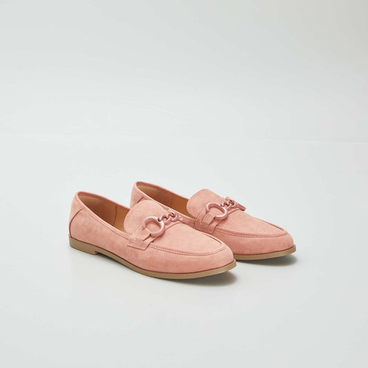 Mocassins à boucle en suédine Rose