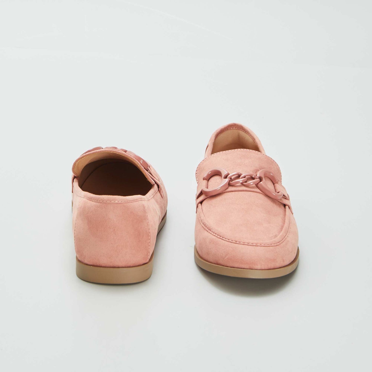 Mocassins à boucle en suédine Rose