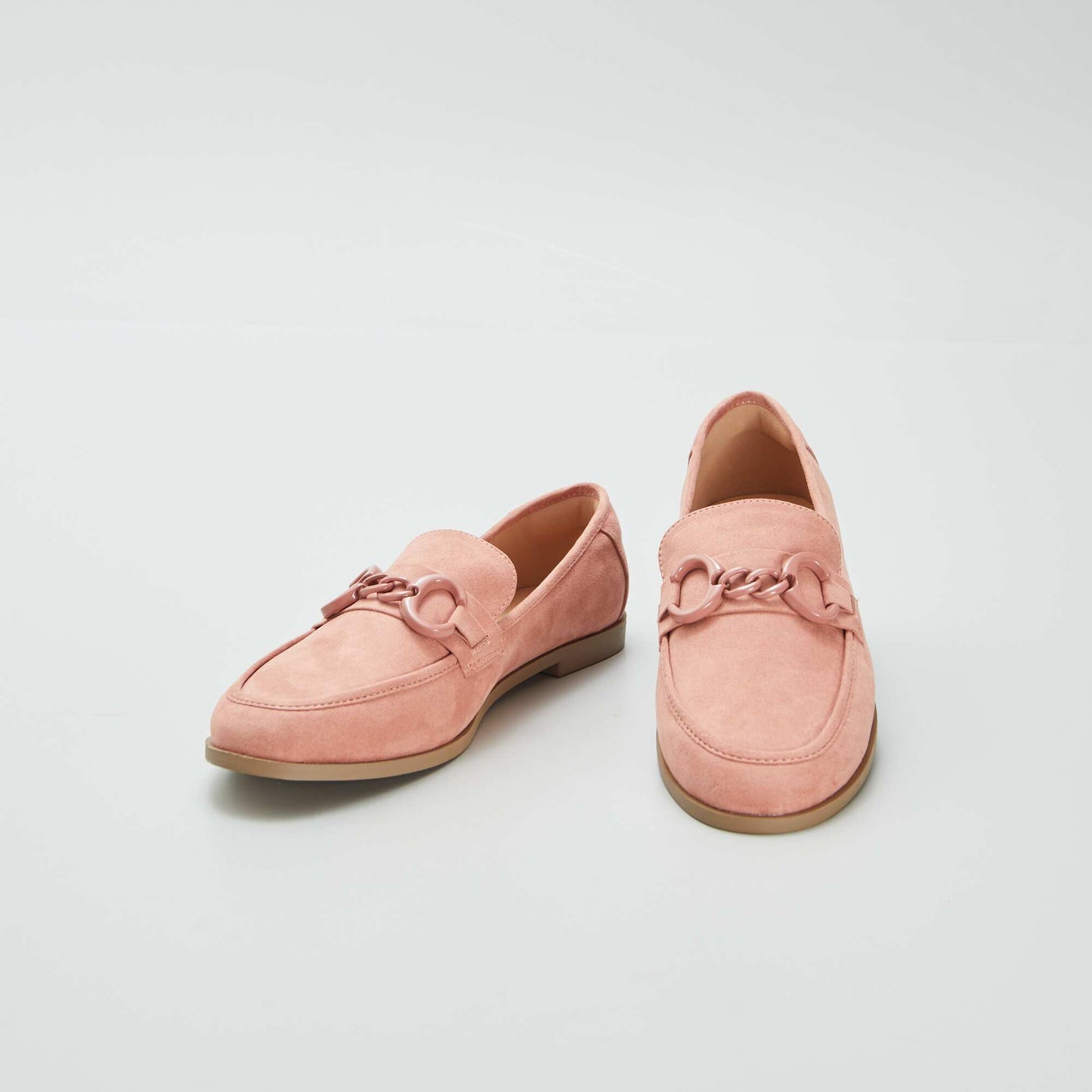 Mocassins à boucle en suédine Rose