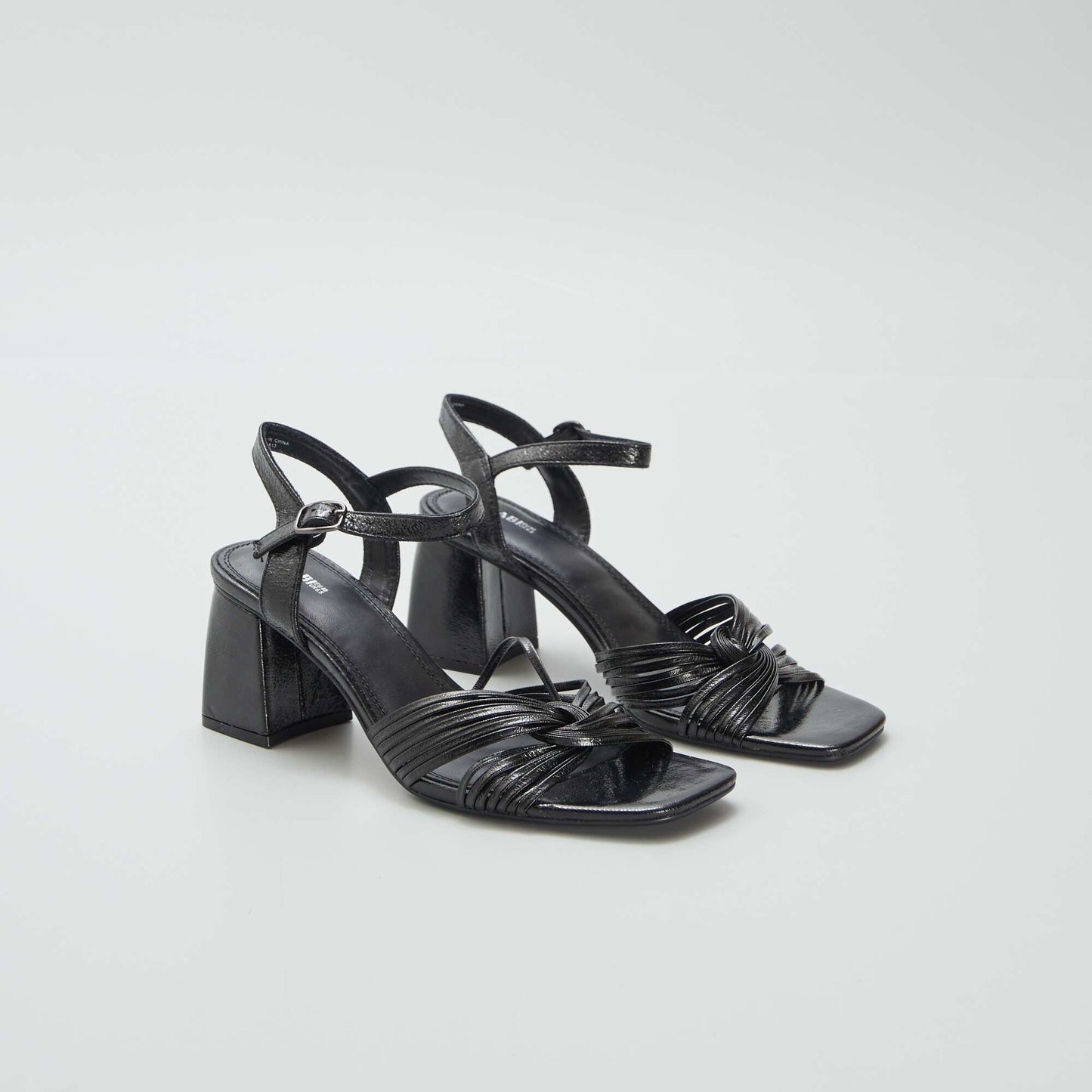 Sandales à talons en simili Noir