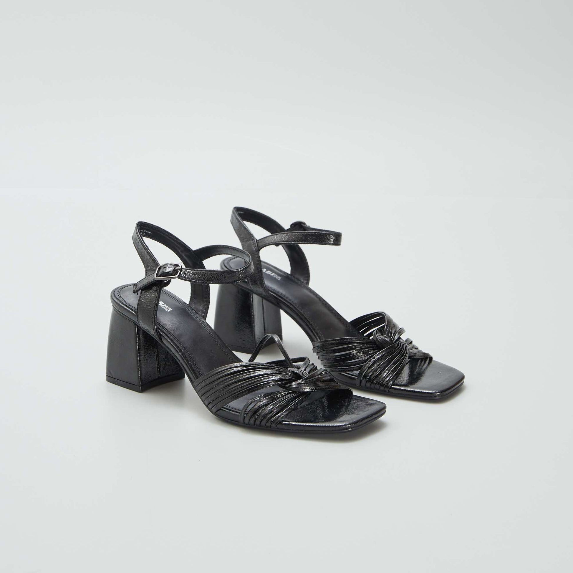 Sandales à talons en simili Noir
