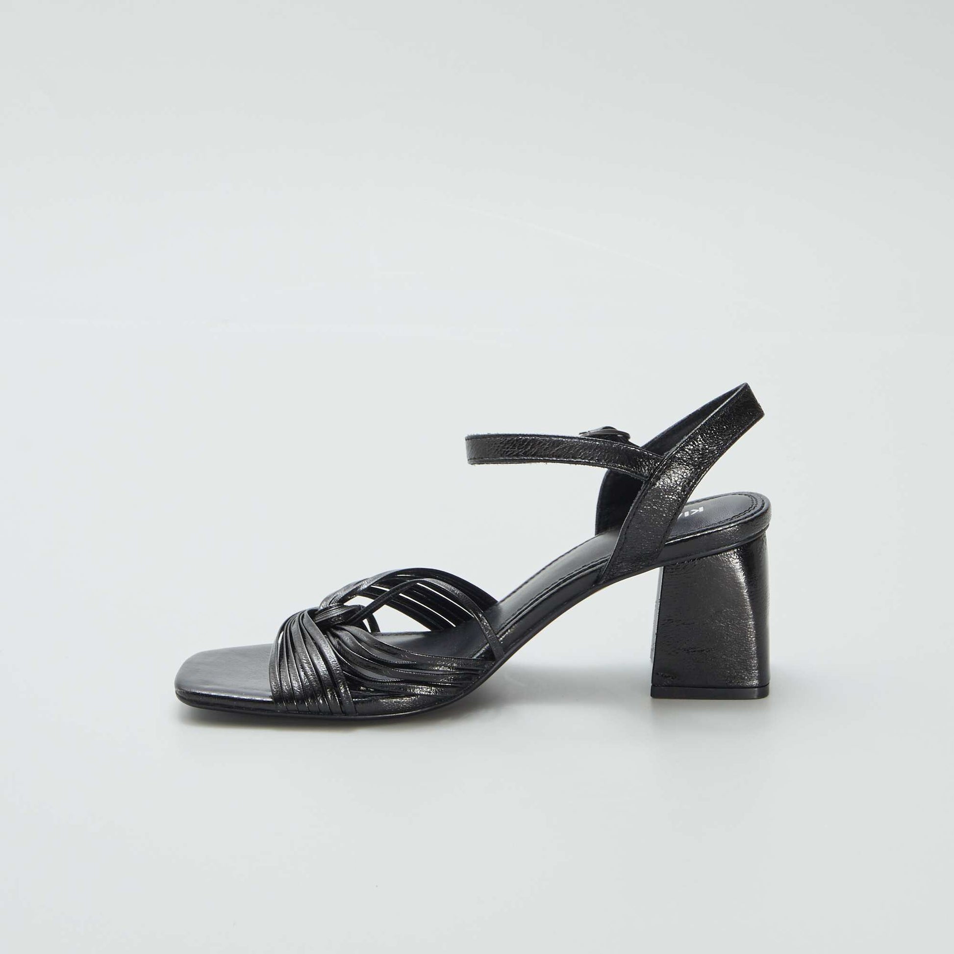Sandales à talons en simili Noir
