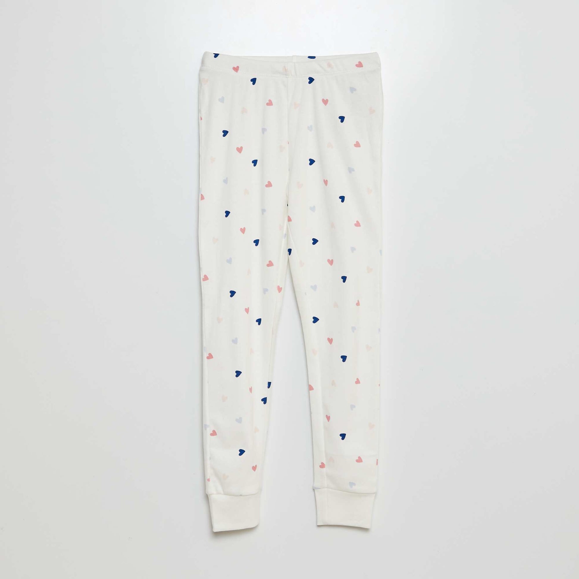 Pyjama long t-shirt + pantalon - 2 pièces Blanc