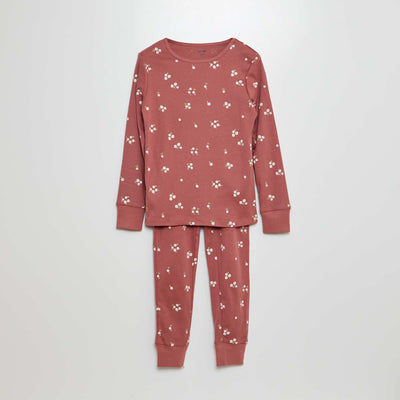 Pyjama long t-shirt + pantalon - 2 pièces Rose