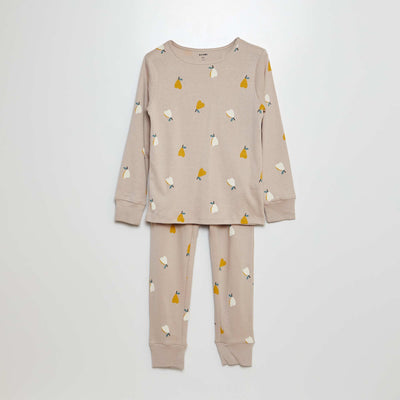 Pyjama long t-shirt + pantalon - 2 pièces Gris