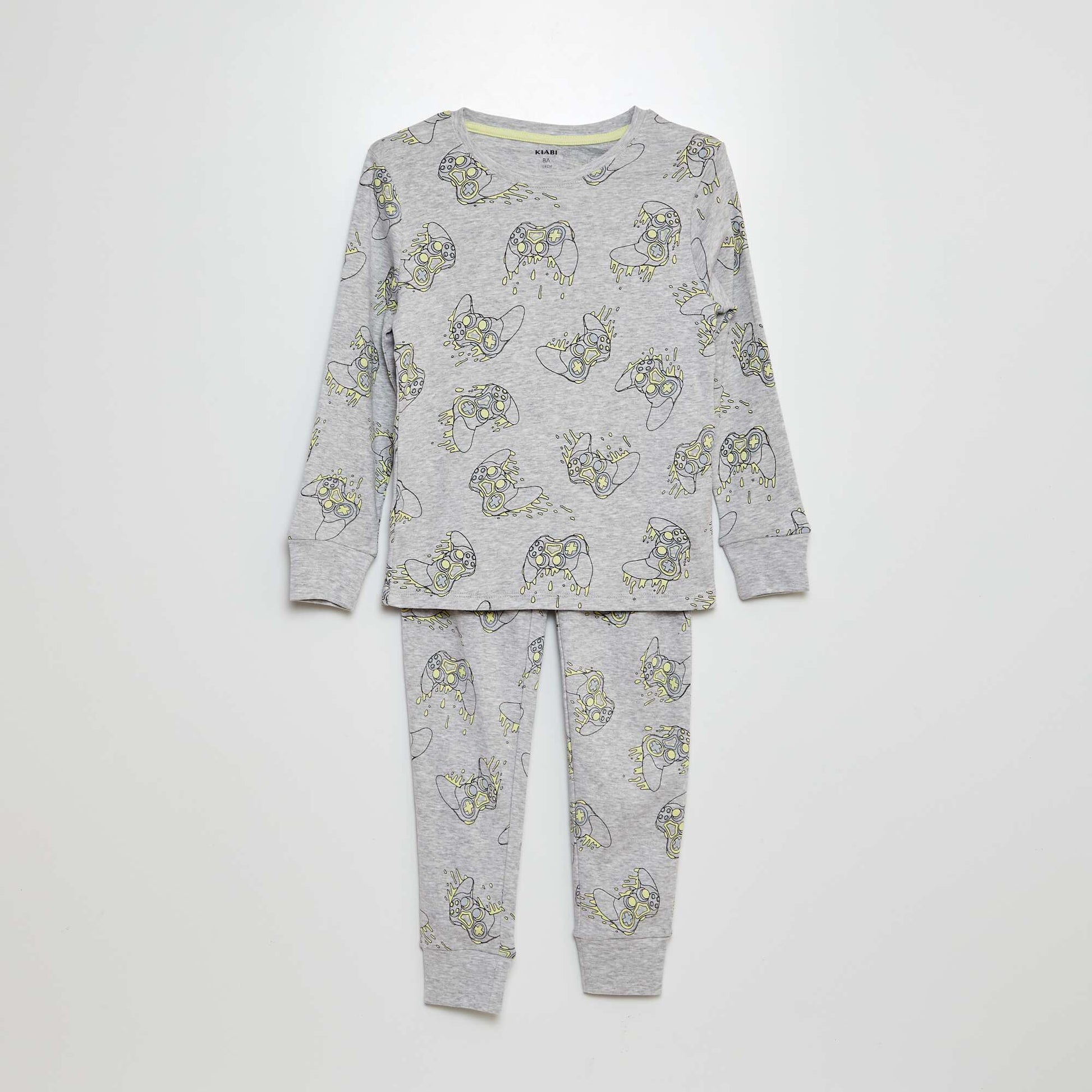Pyjama long t-shirt + pantalon - 2 pièces Gris