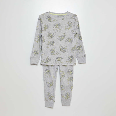 Pyjama long t-shirt + pantalon - 2 pièces Gris