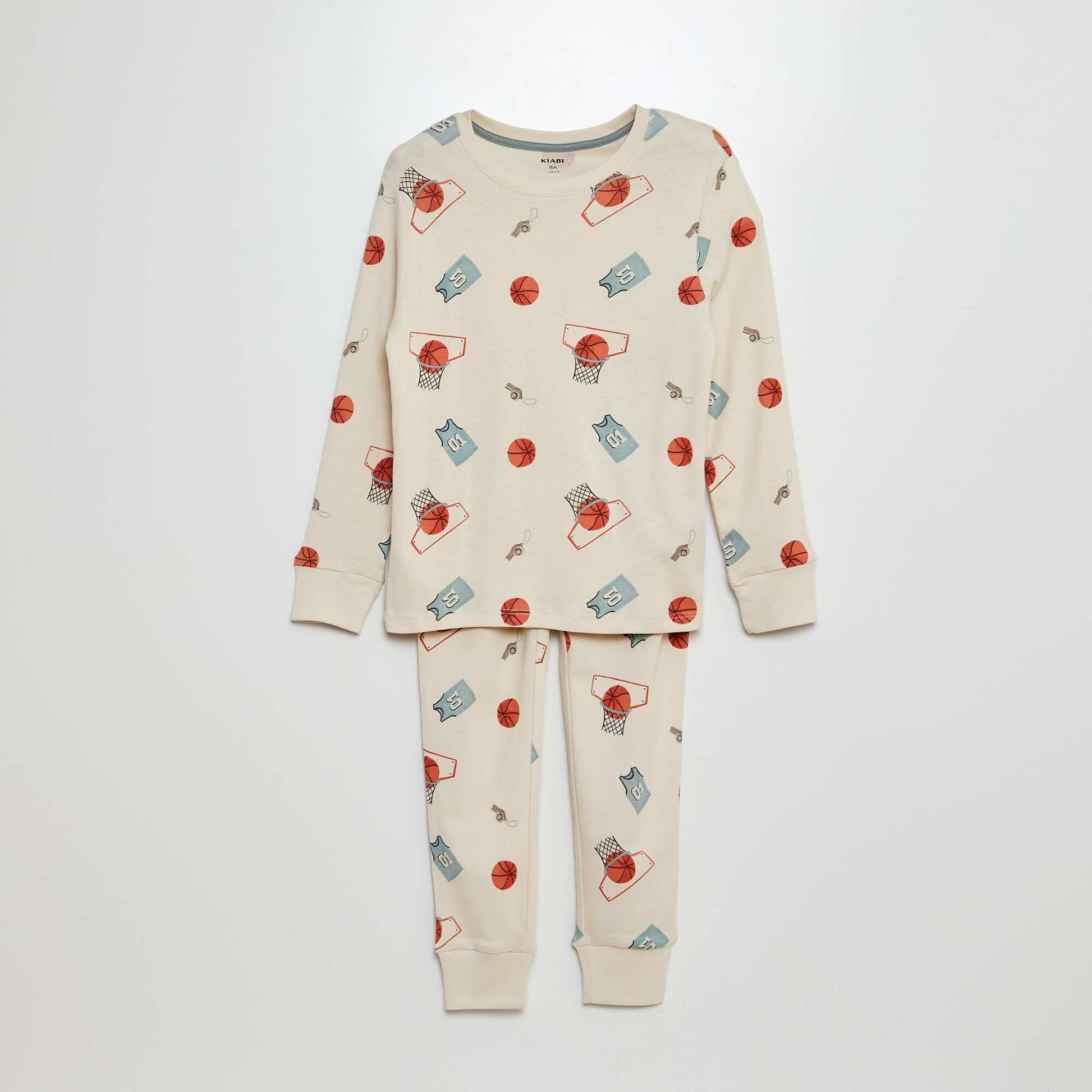 Pyjama long t-shirt + pantalon - 2 pièces Blanc