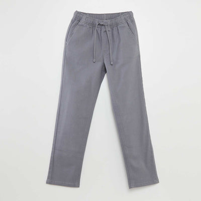 Pantalon regular uni GRIS