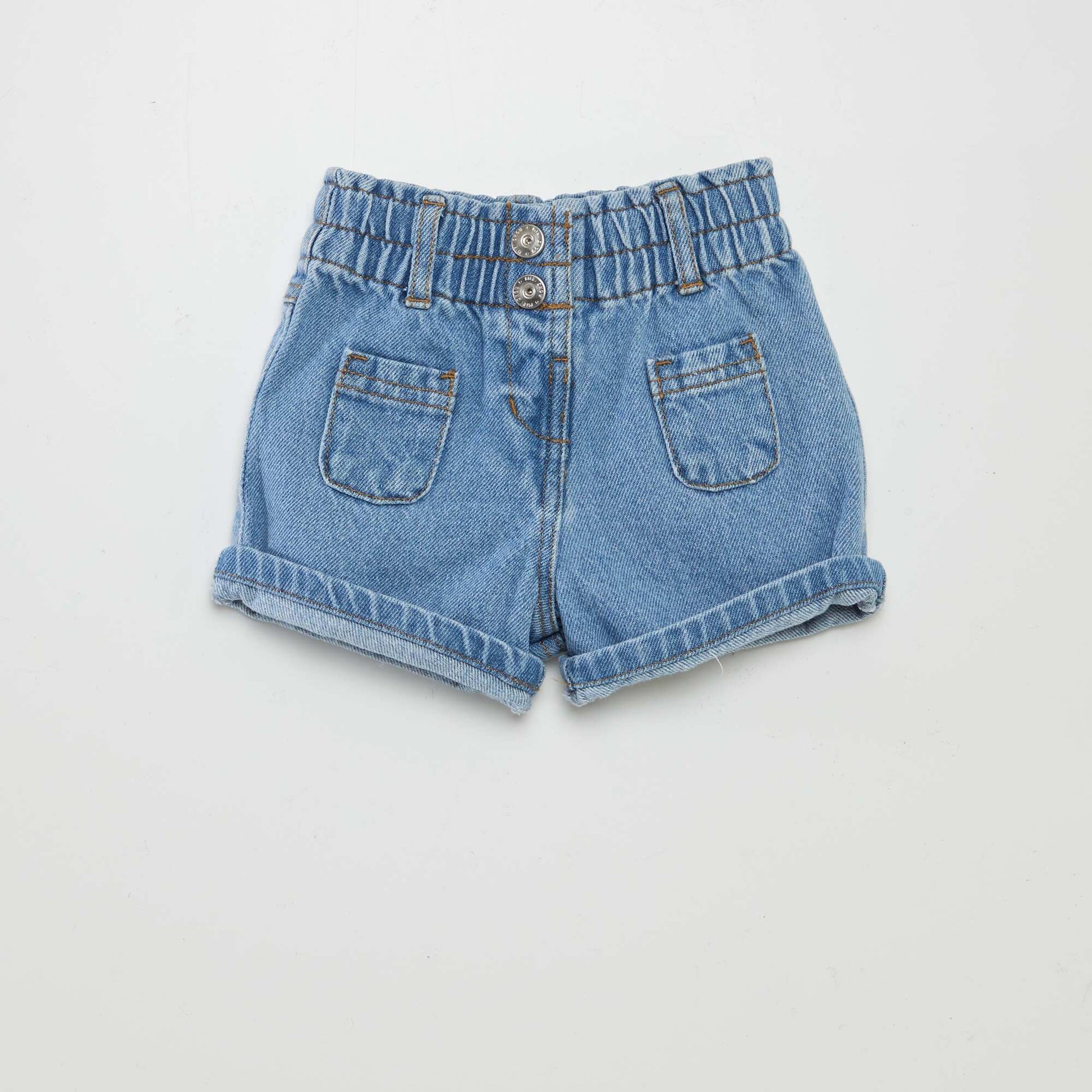 Short paperbag en jean Bleu