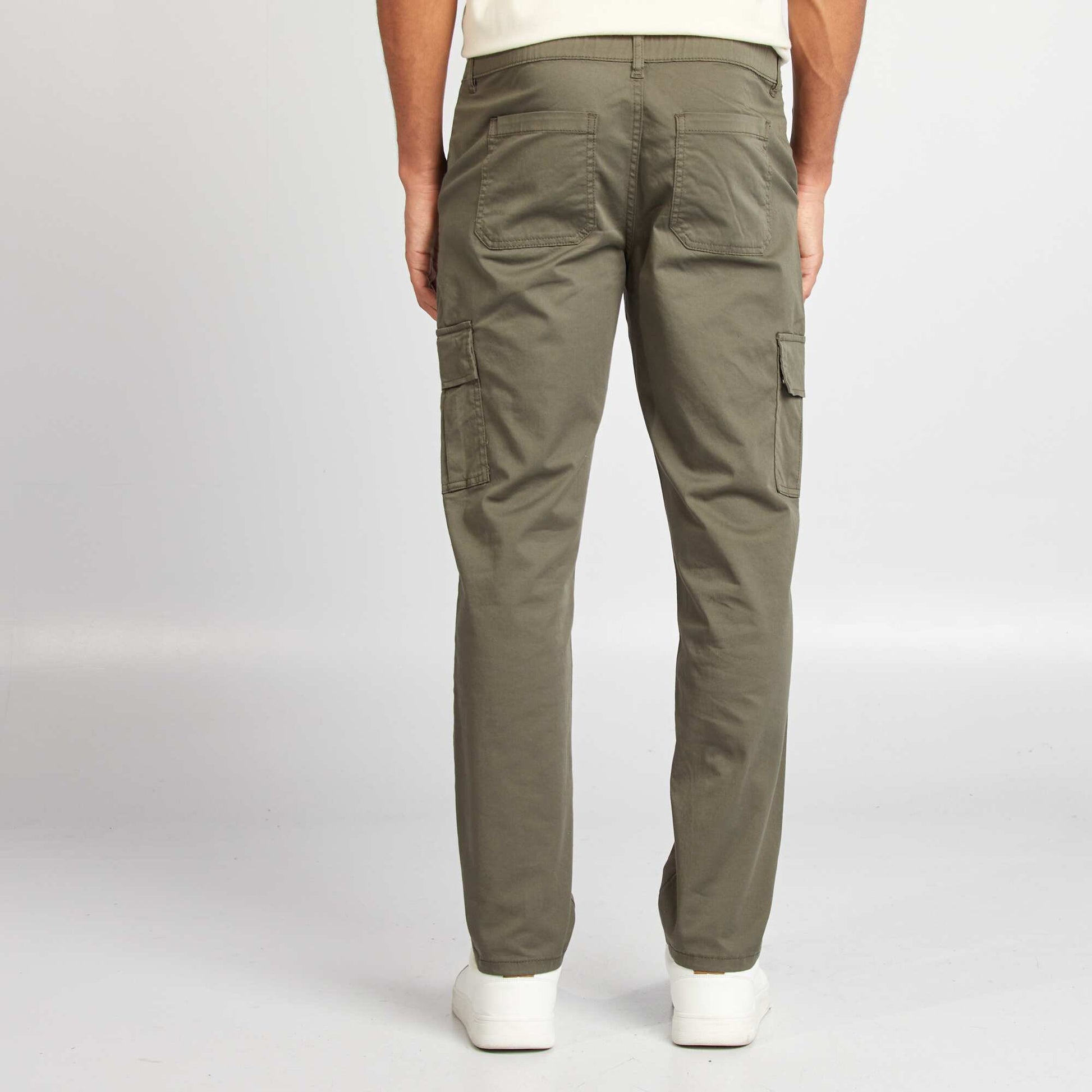 Pantalon multipoches coupe droite KAKI