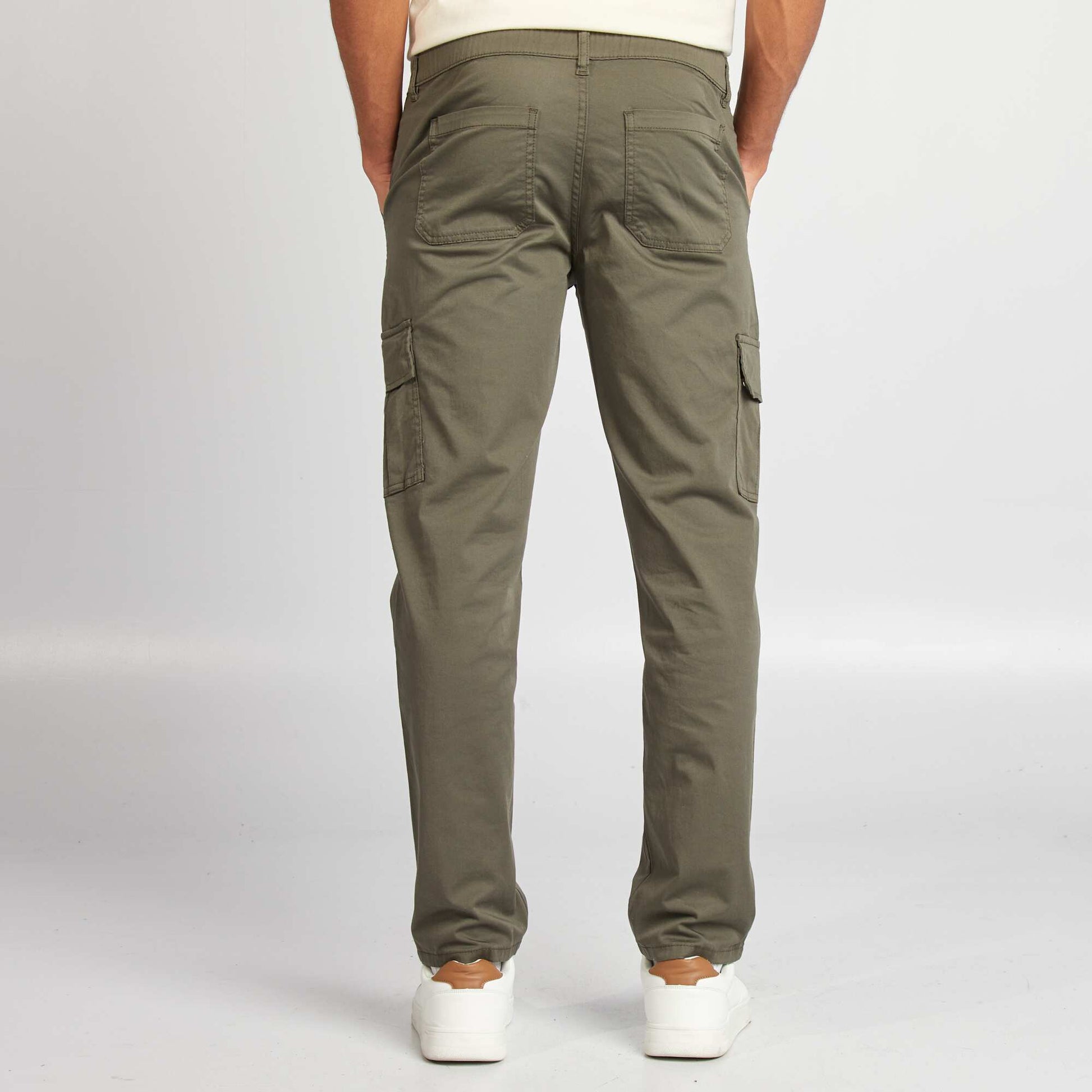 Pantalon multipoches coupe droite KAKI