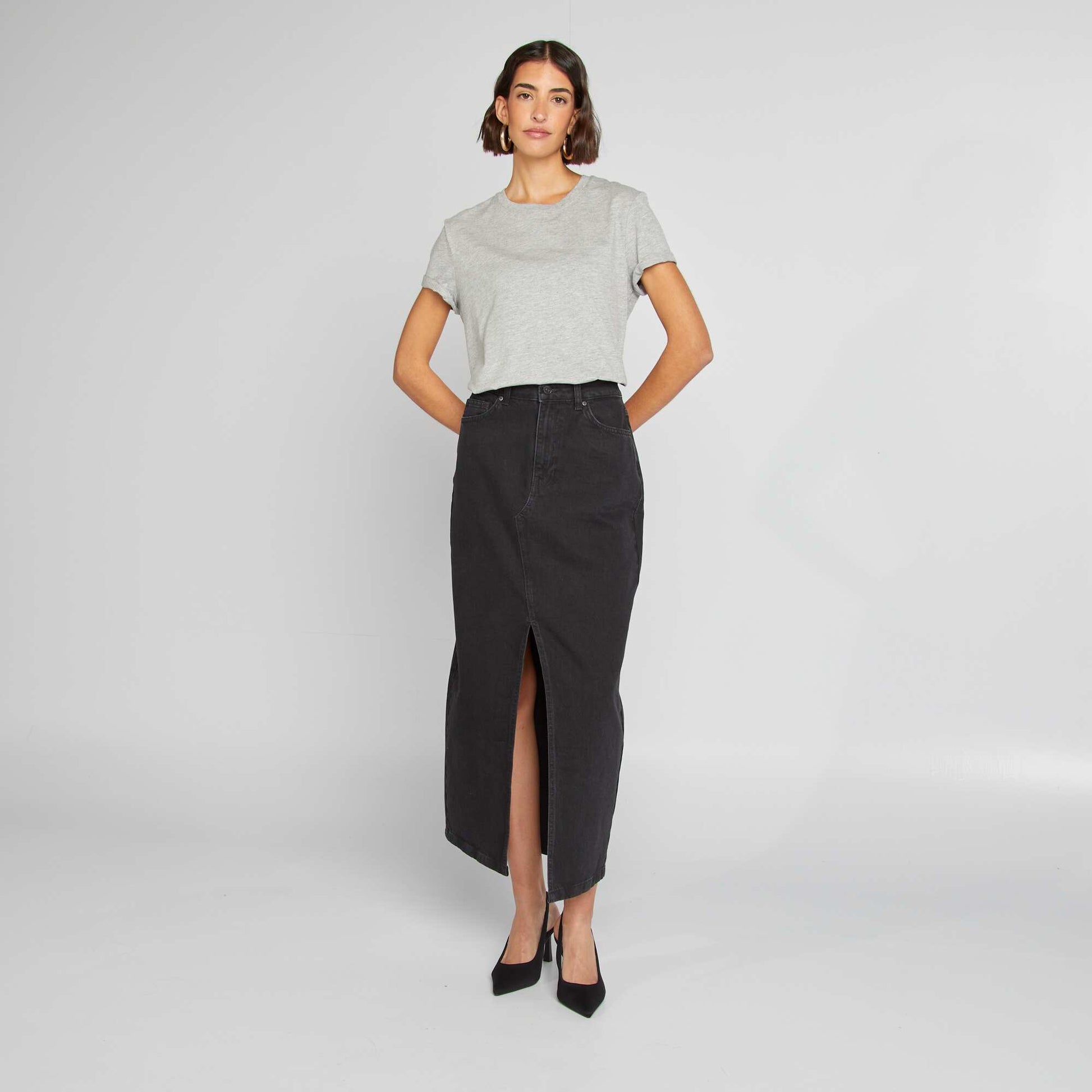 T-shirt en jersey manches courtes GRIS