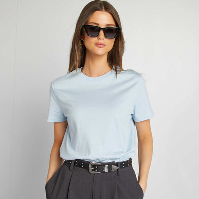 T-shirt en jersey manches courtes BLEU