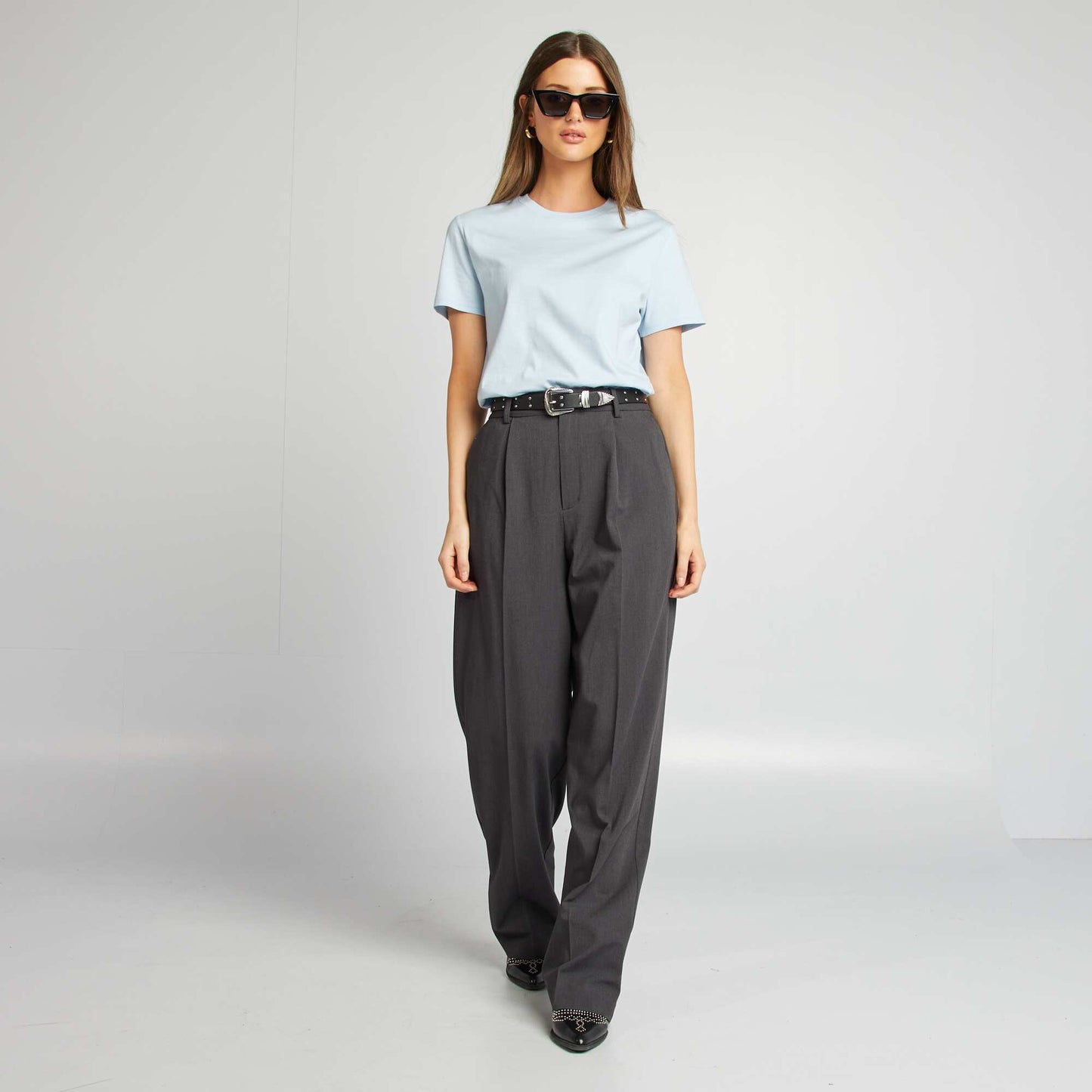T-shirt en jersey manches courtes BLEU