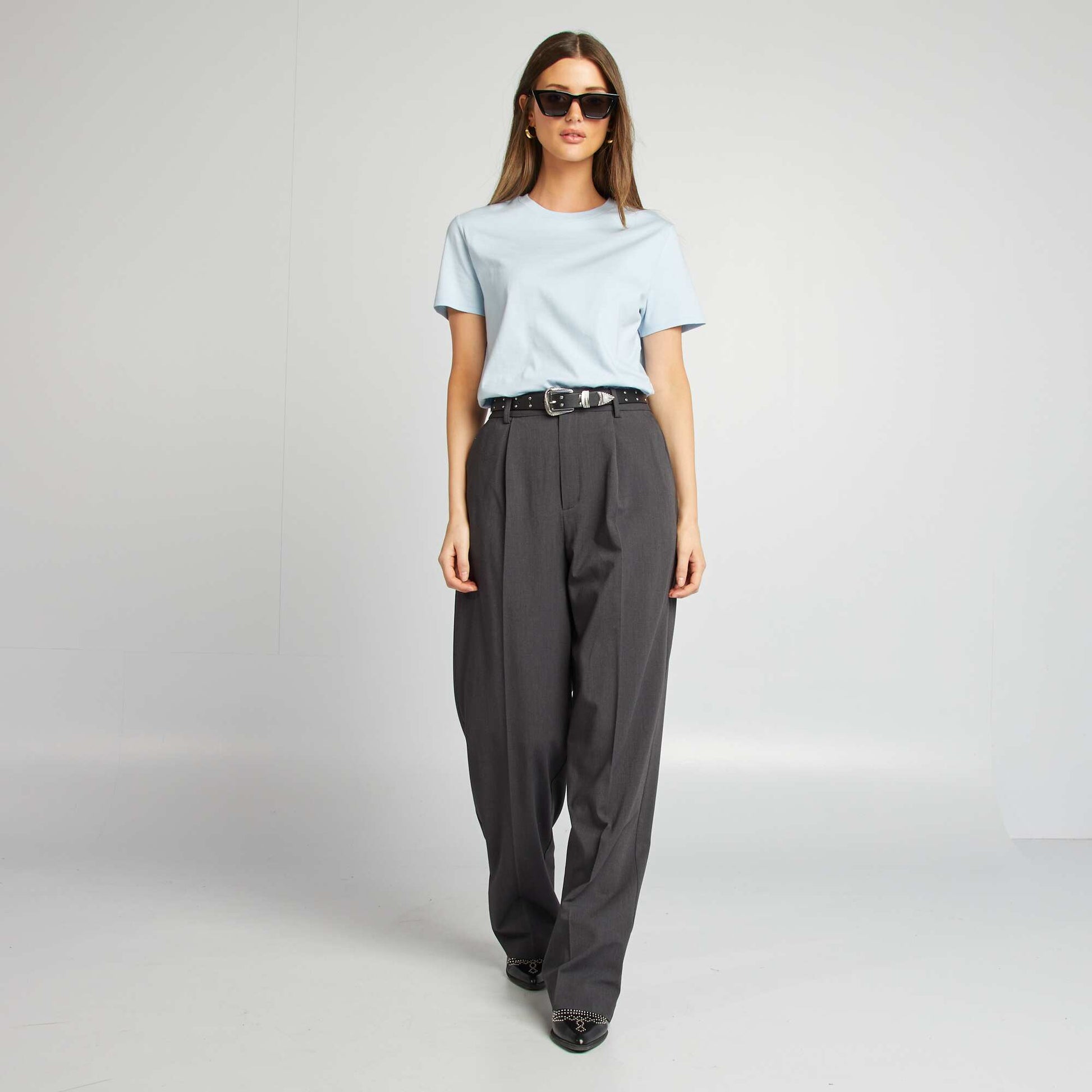 T-shirt en jersey manches courtes BLEU