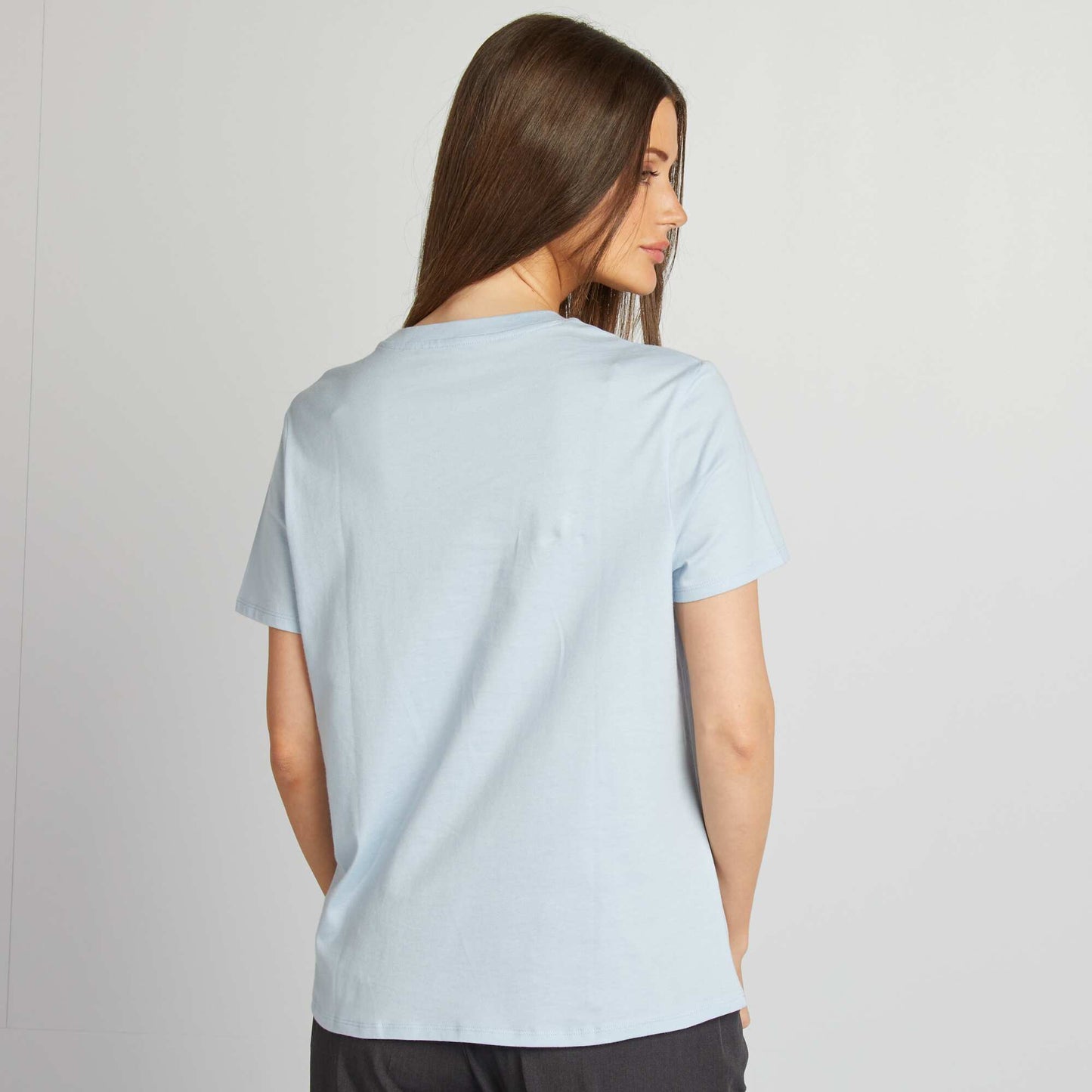 T-shirt en jersey manches courtes BLEU