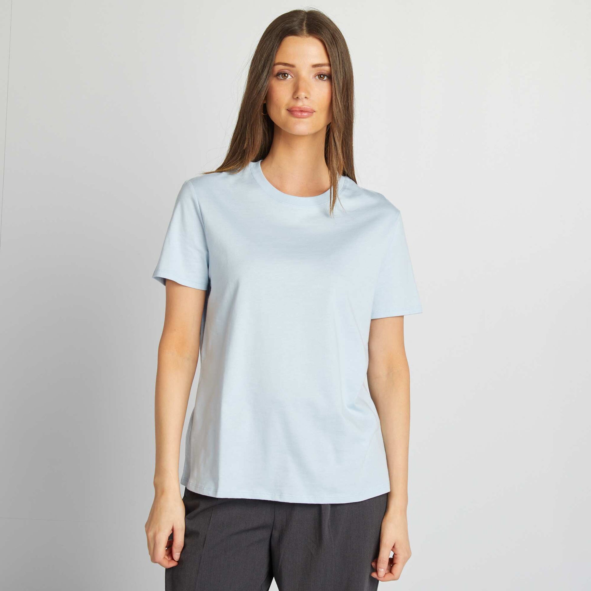T-shirt en jersey manches courtes BLEU
