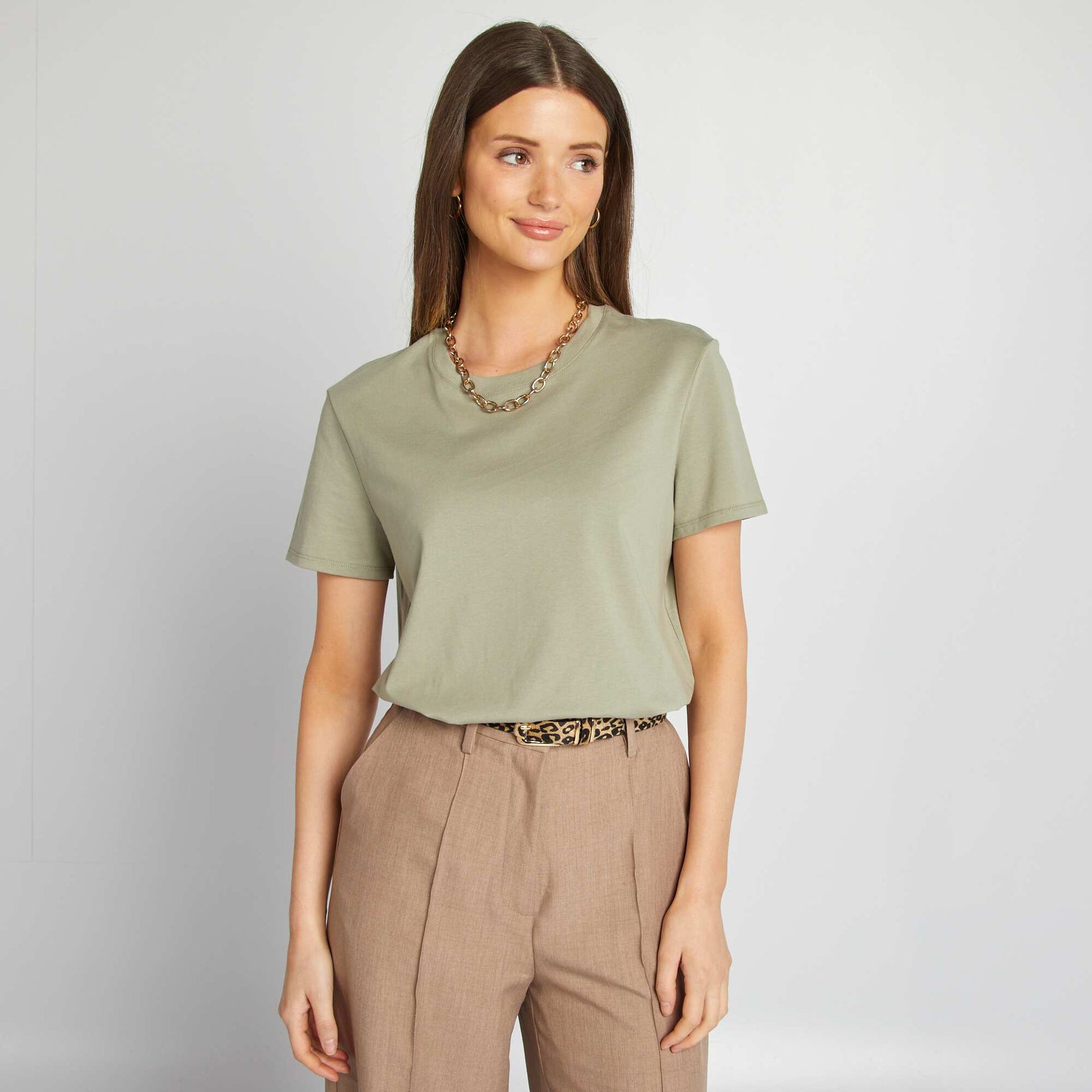 T-shirt en jersey manches courtes VERT