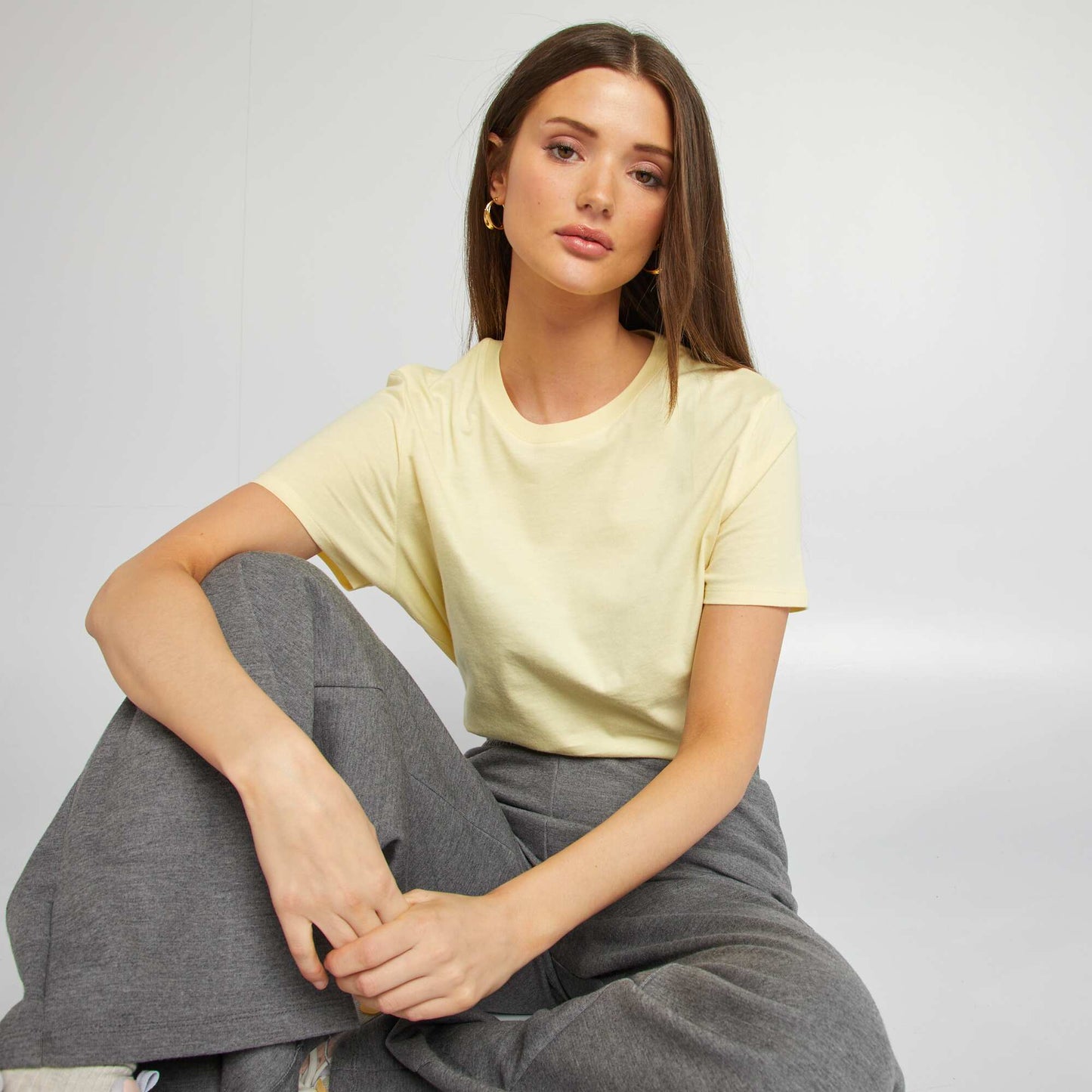 T-shirt en jersey manches courtes JAUNE