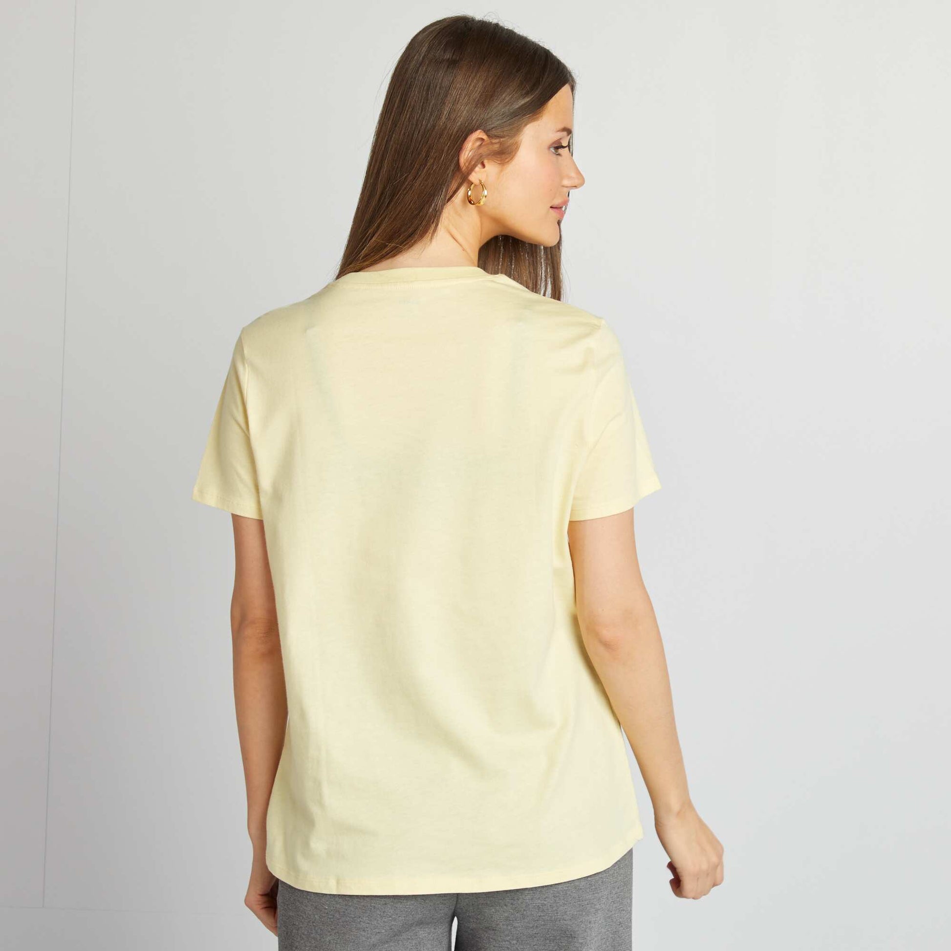 T-shirt en jersey manches courtes JAUNE