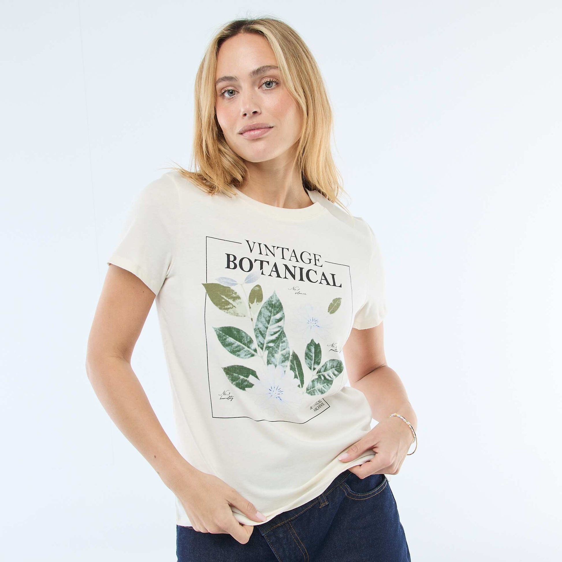 T-shirt imprimé ECRU