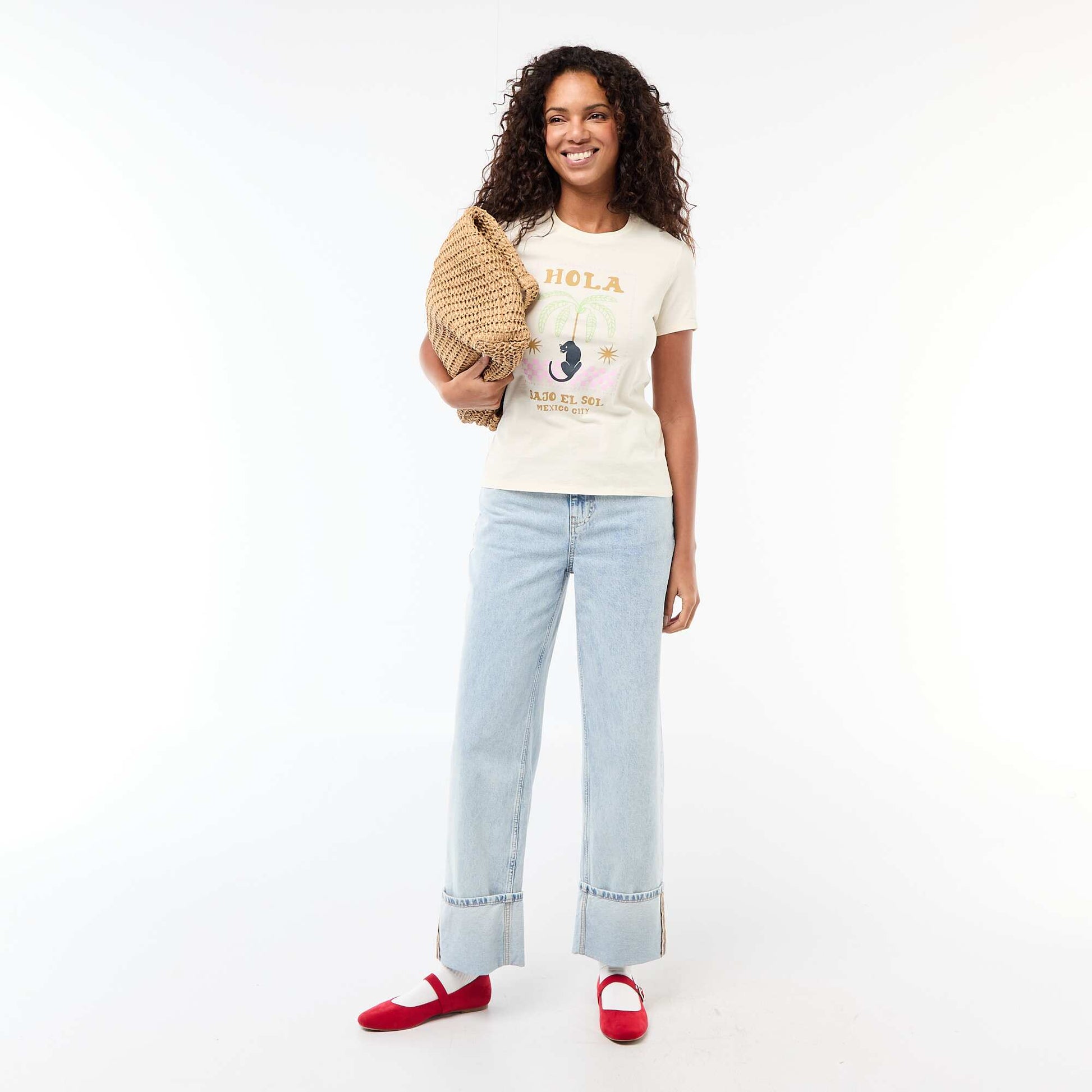 T-shirt imprimé BEIGE