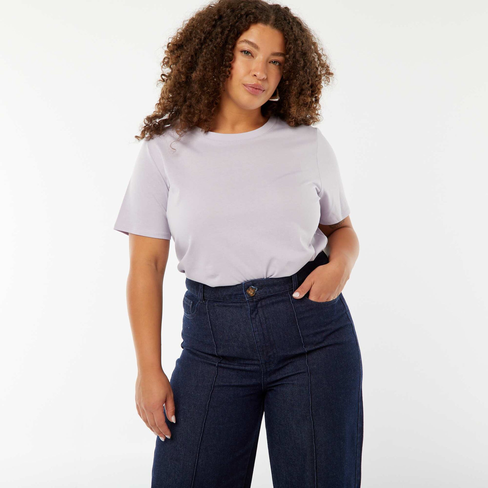 T-shirt en maille jersey manches courtes ROSE