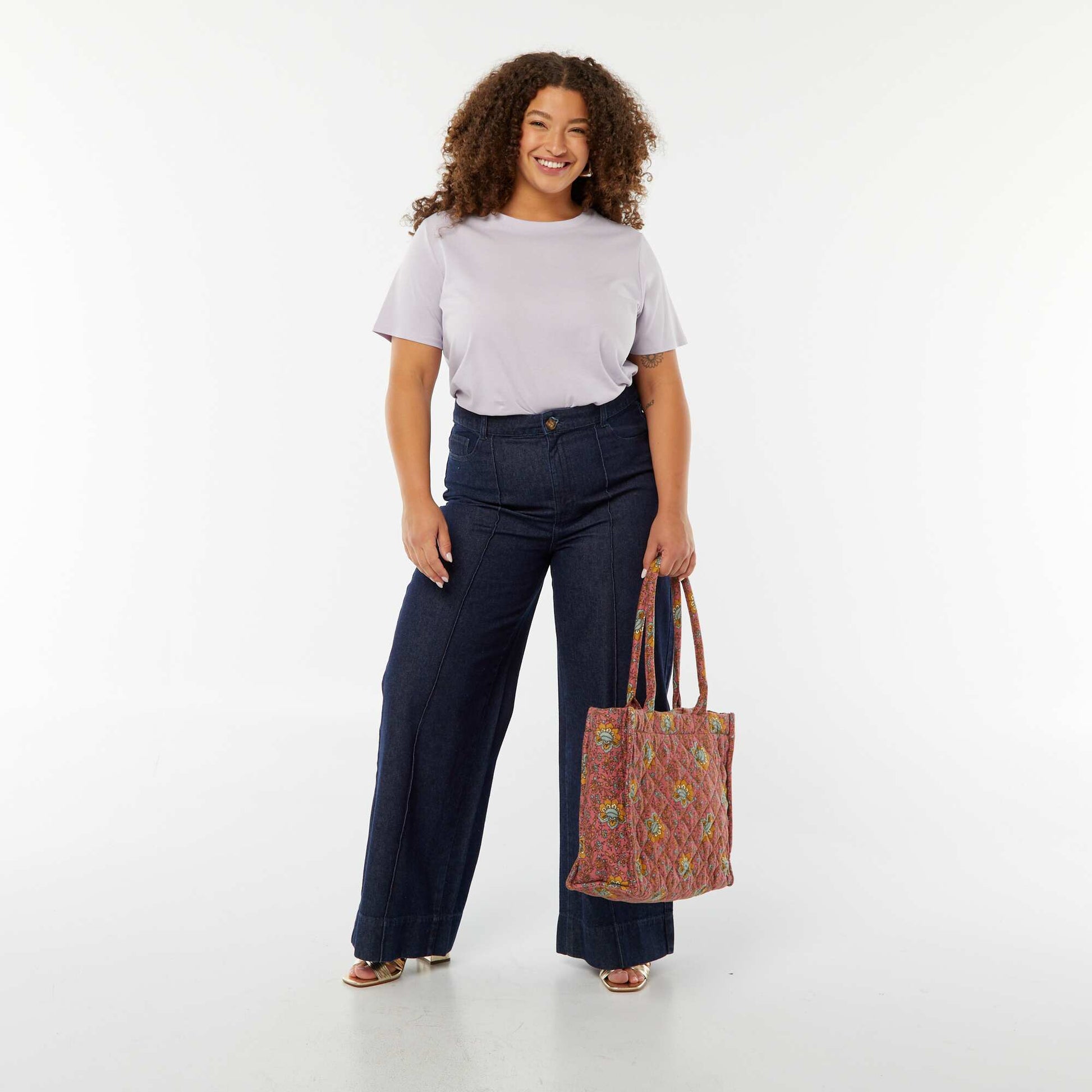 T-shirt en maille jersey manches courtes ROSE