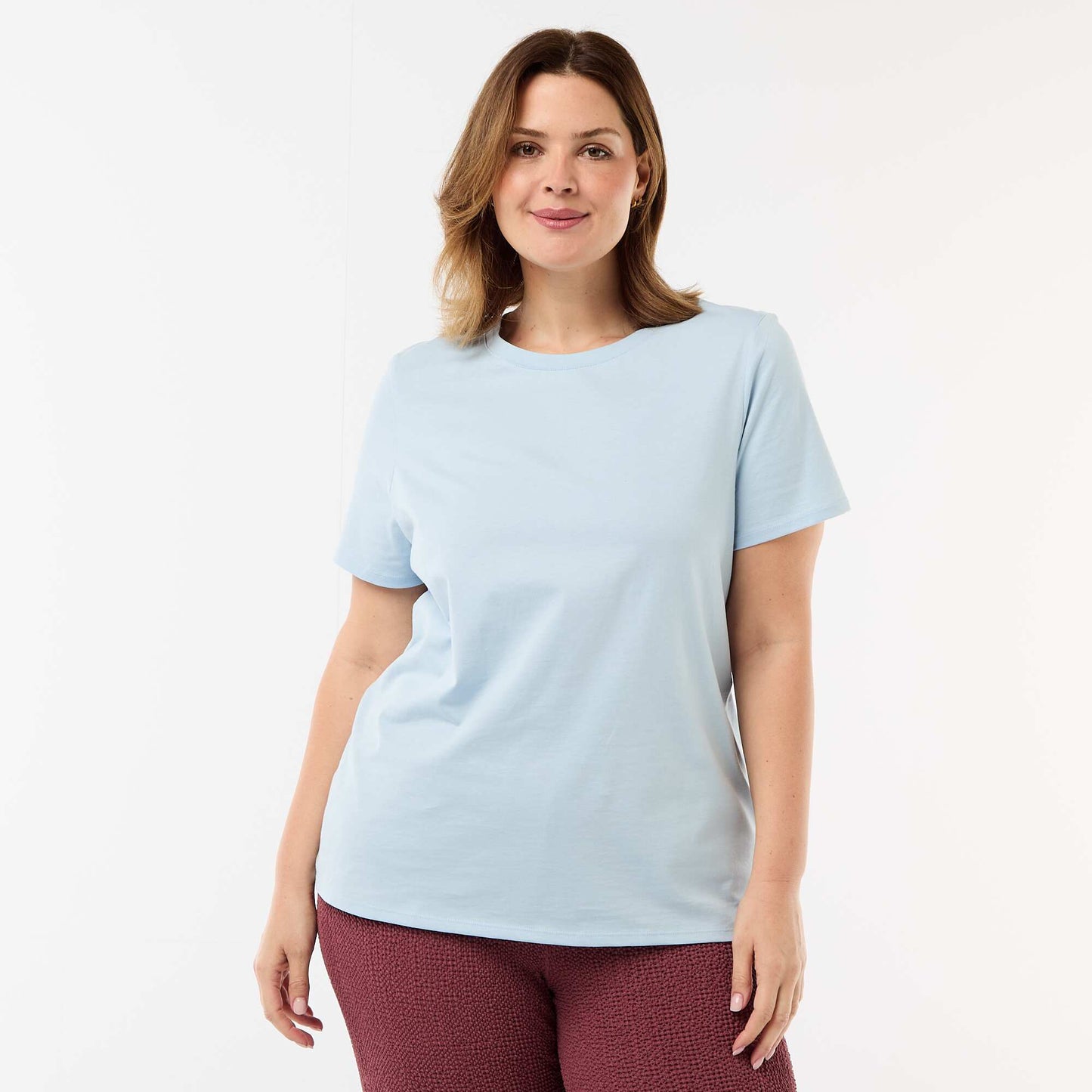 T-shirt en maille jersey manches courtes BLEU