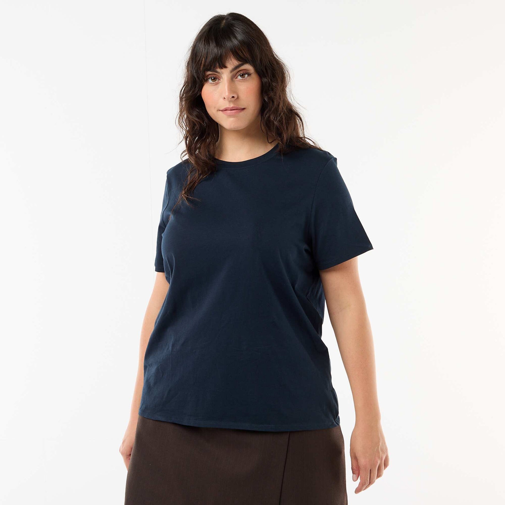 T-shirt en maille jersey manches courtes BLEU