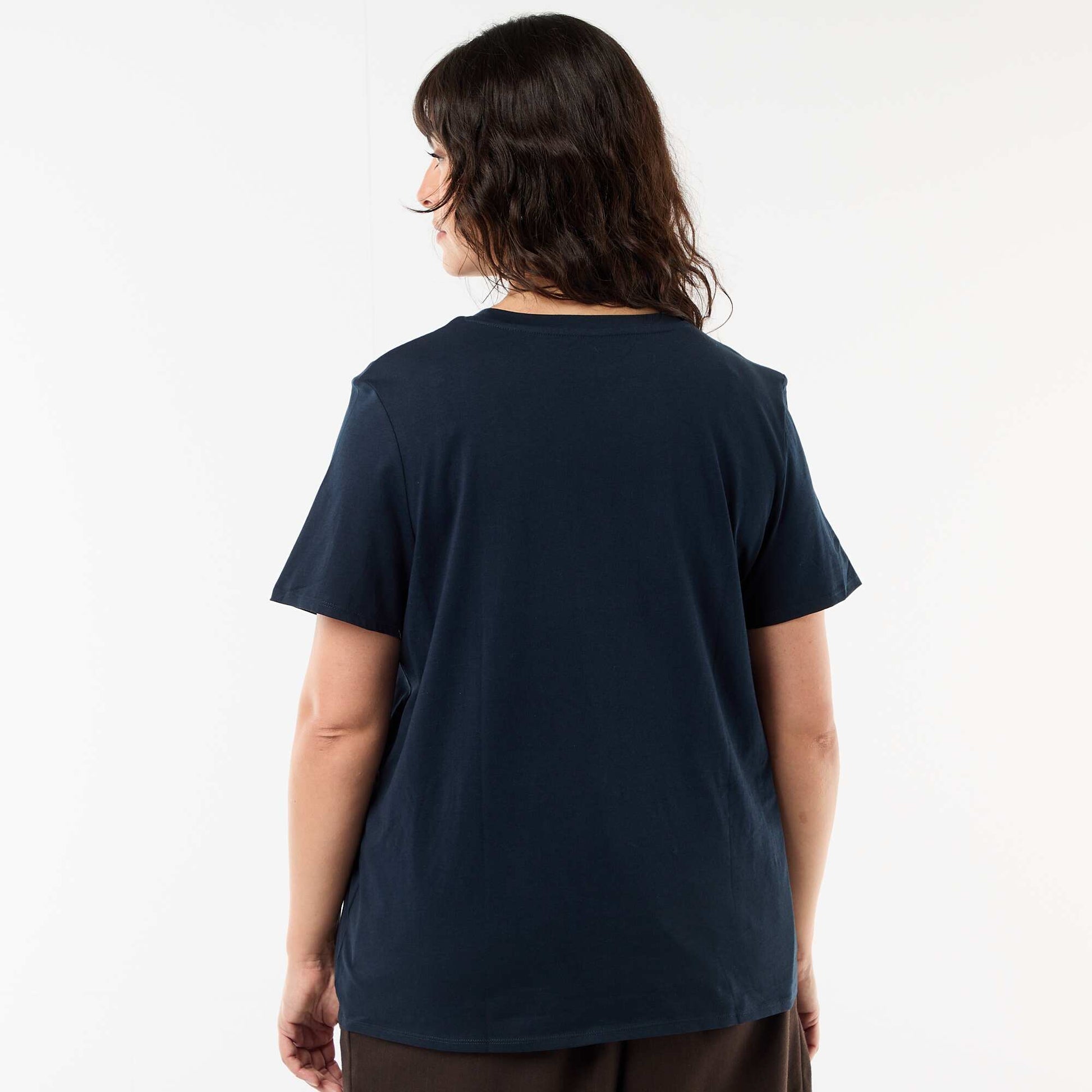 T-shirt en maille jersey manches courtes BLEU