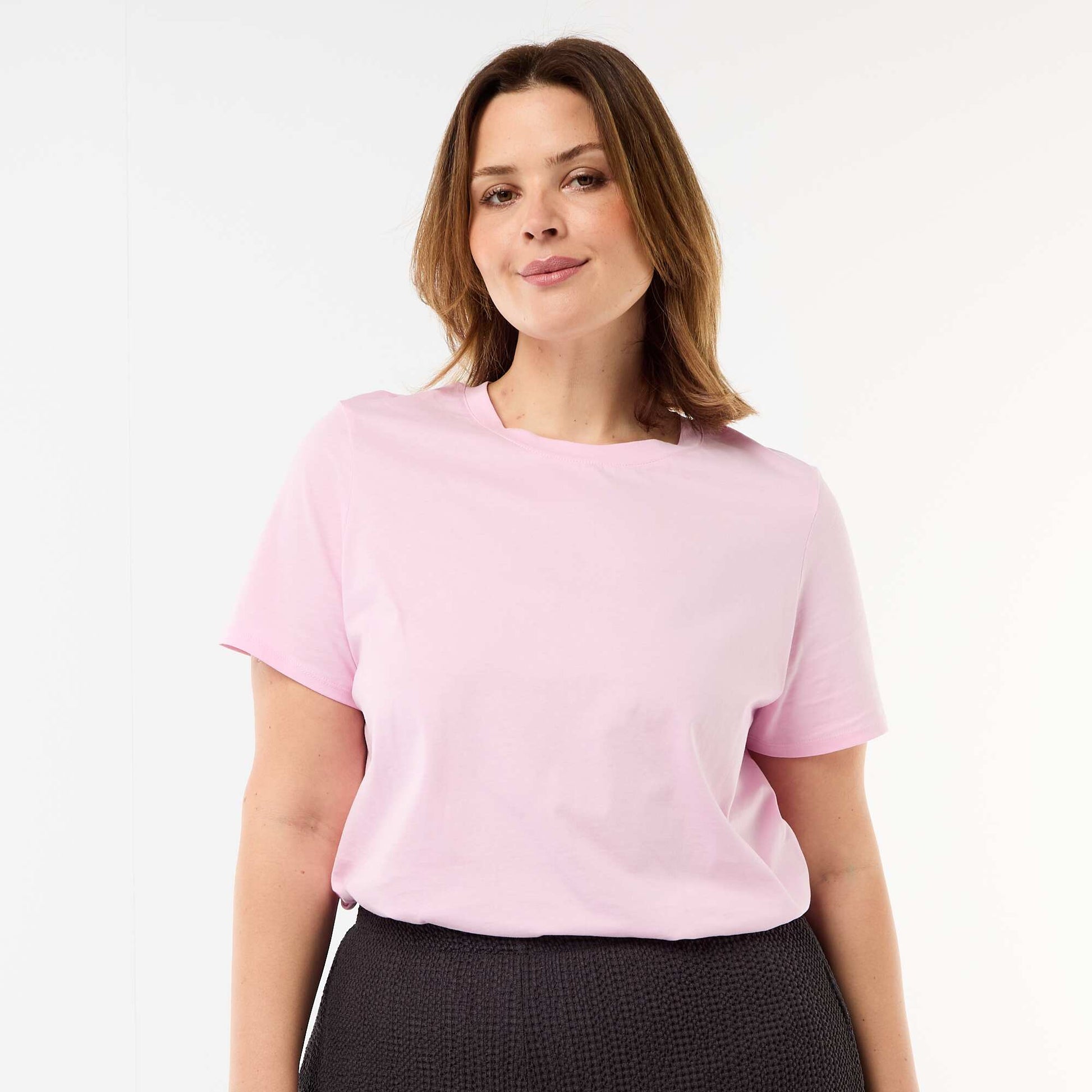 T-shirt en maille jersey manches courtes ROSE
