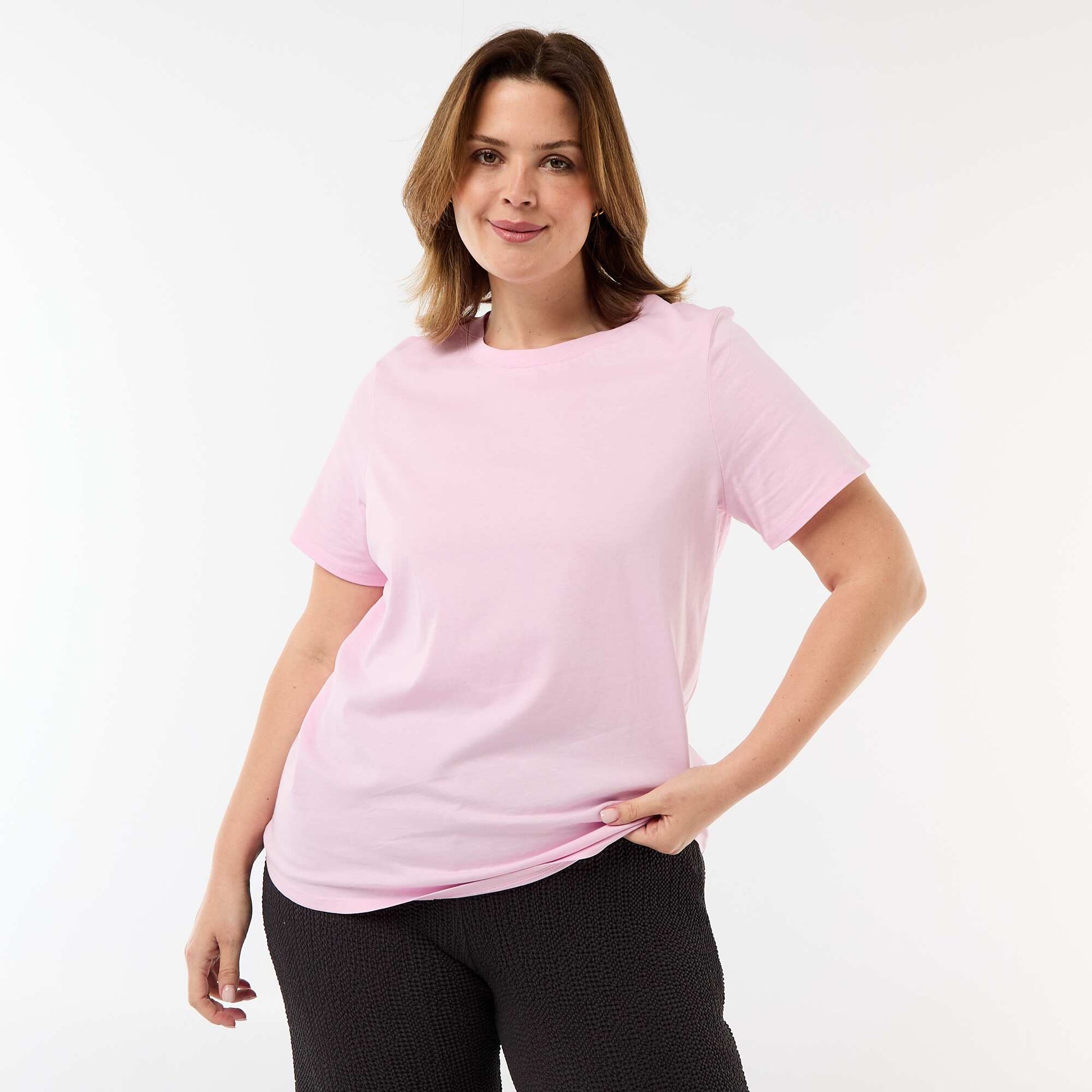 T-shirt en maille jersey manches courtes ROSE