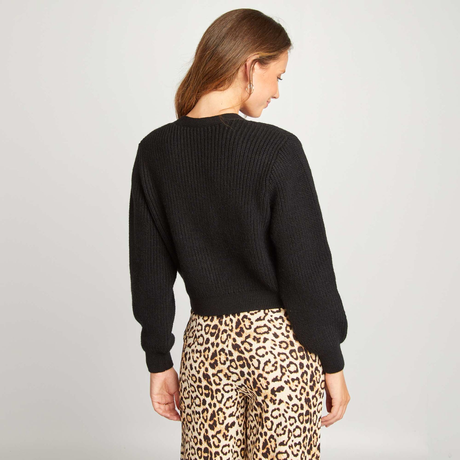 Gilet en tricot à nouer Noir