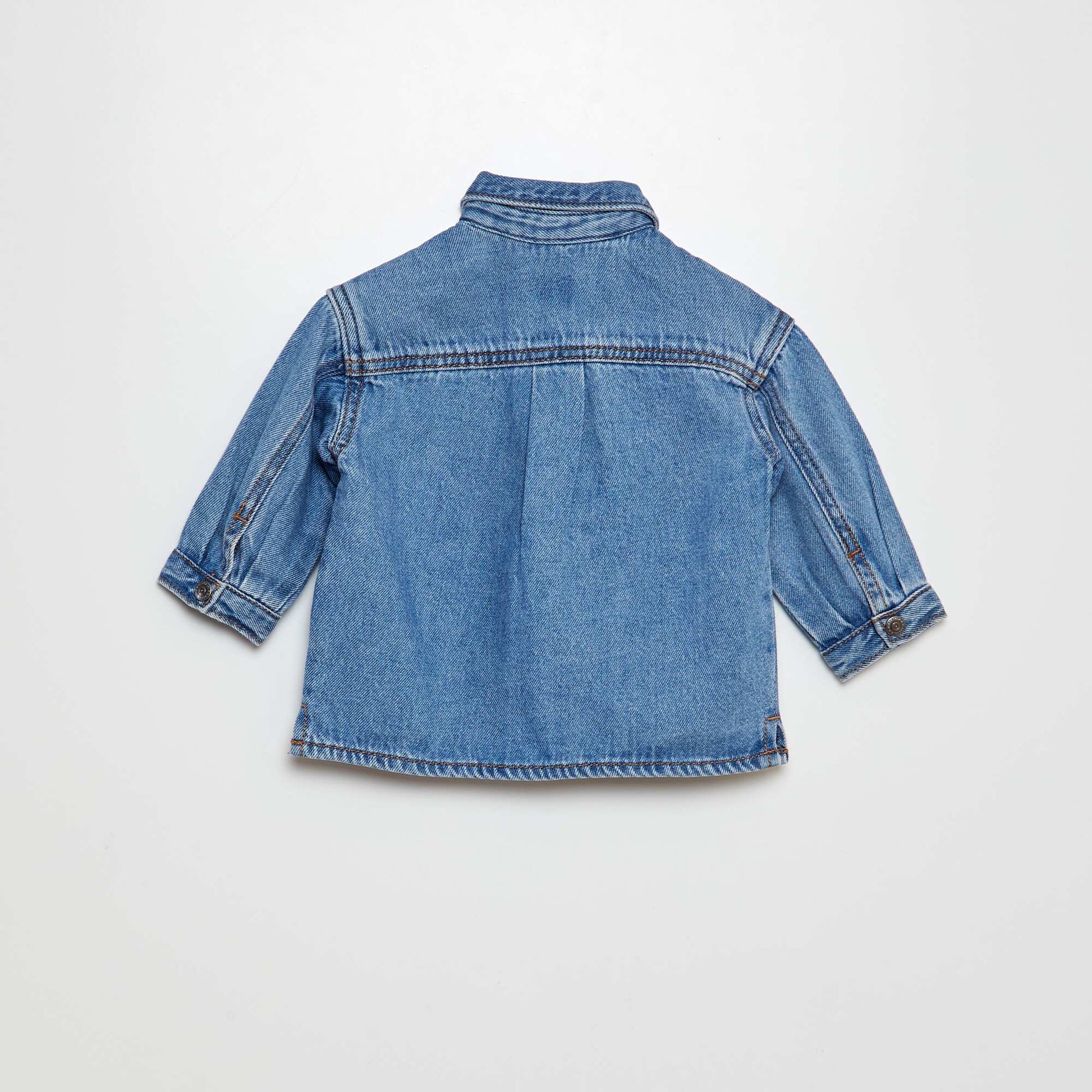 Chemise en jean broderie lapin Bleu